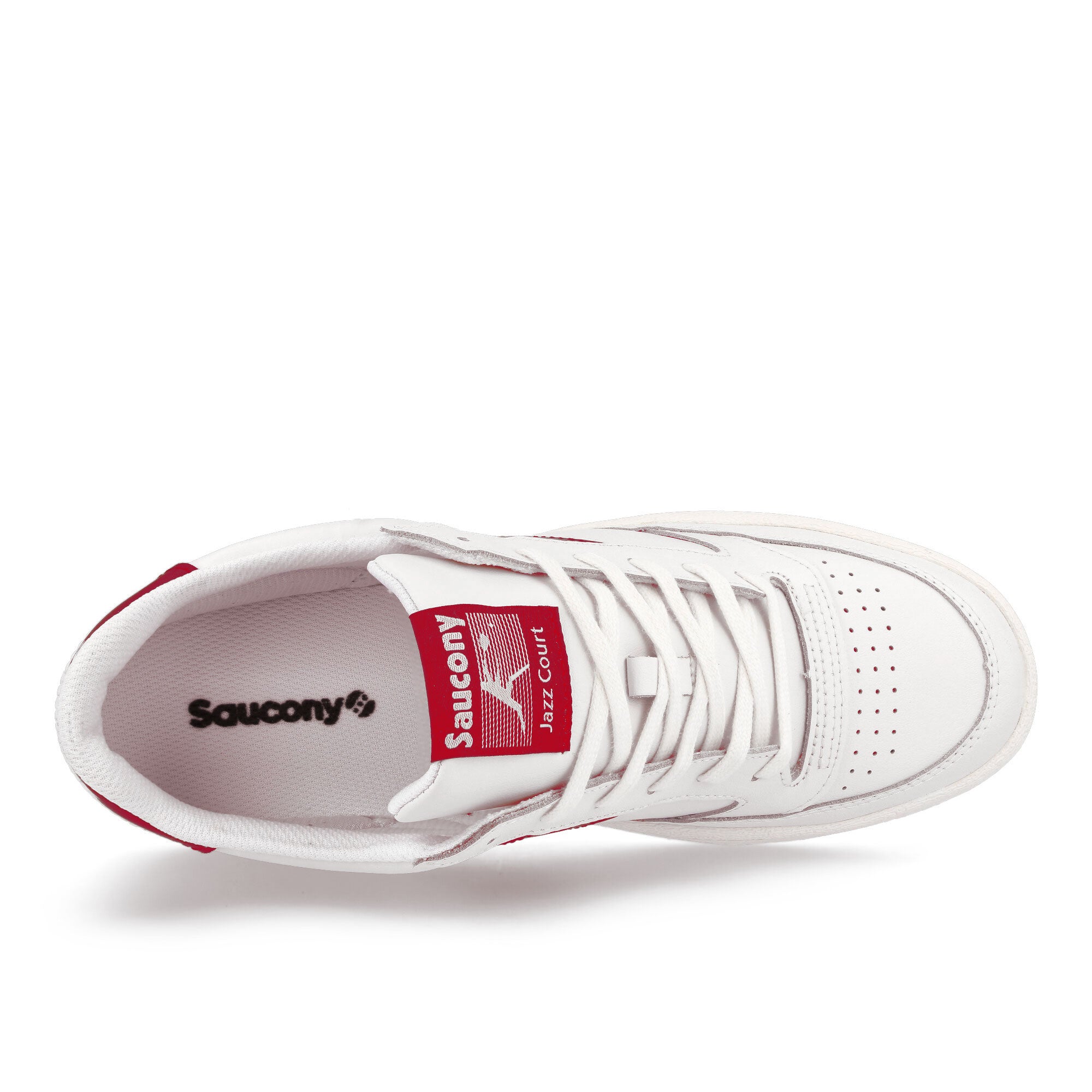 Saucony Jazz Court White-Red Low Top Sneakers Detailfoto | Overkill