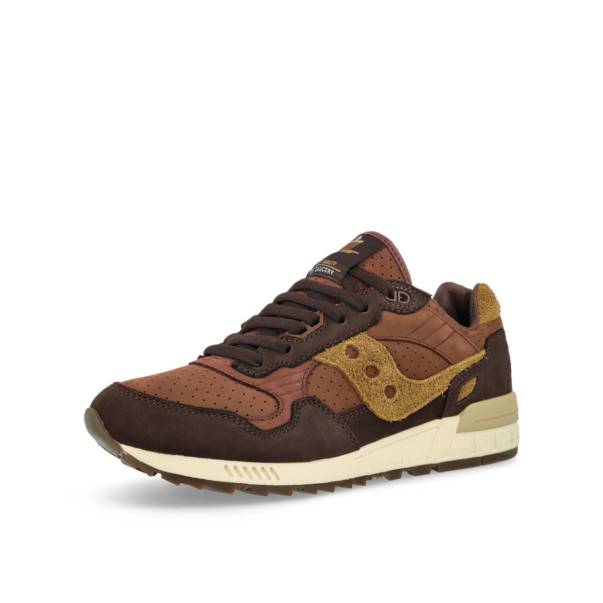 Saucony Shadow 5000 Brown Low Top Sneakers Close Up | Overkill