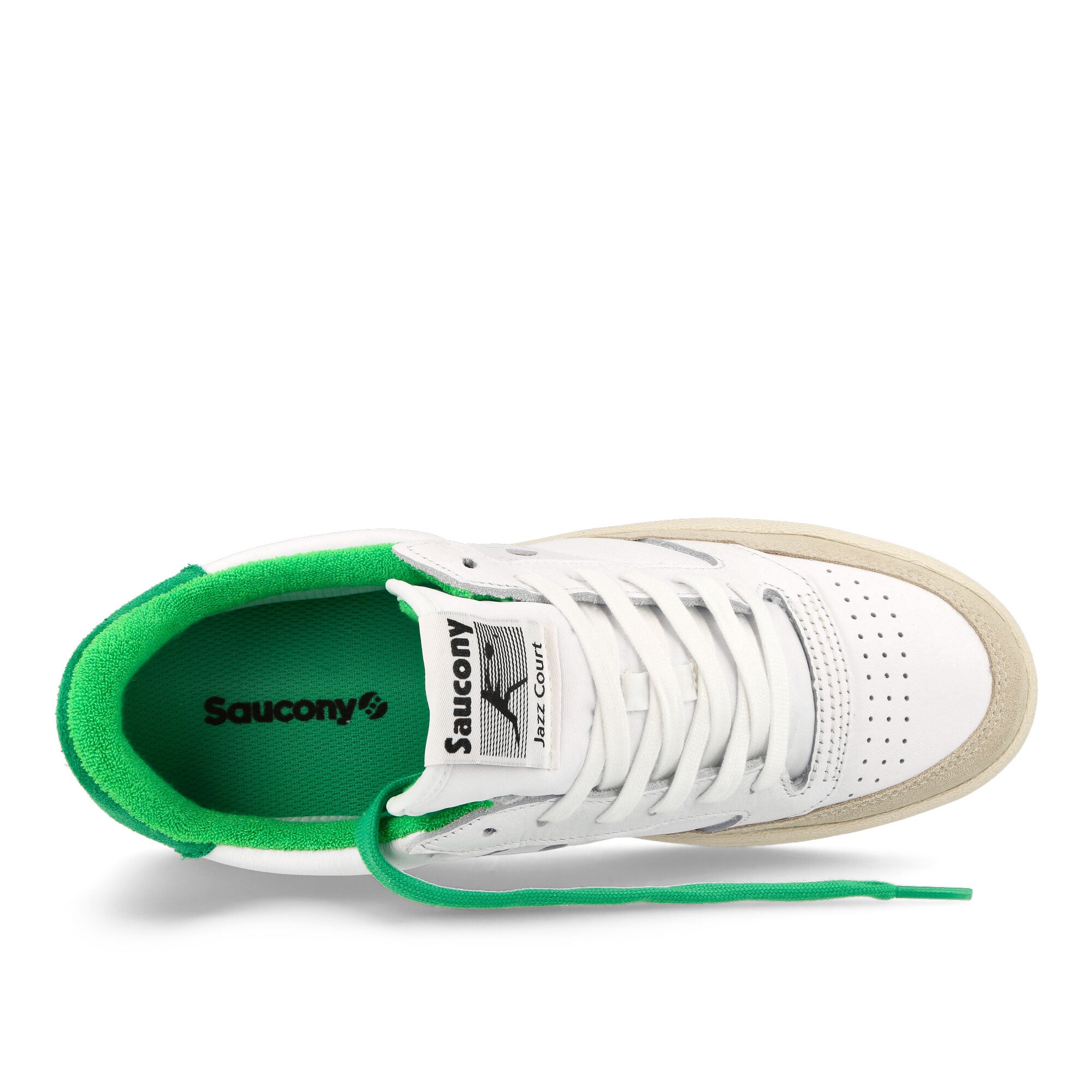Saucony Jazz Court White-Green Low Top Sneakers Detailfoto | Overkill