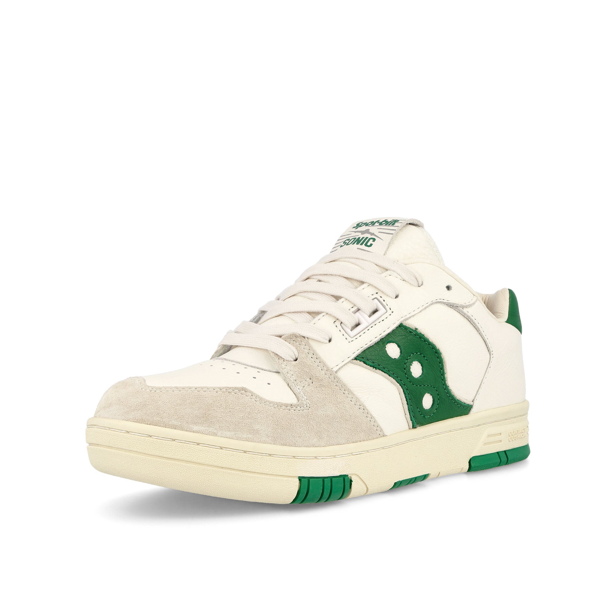Saucony Sonic Low Beige-Green Low Top Sneakers Close Up | Overkill