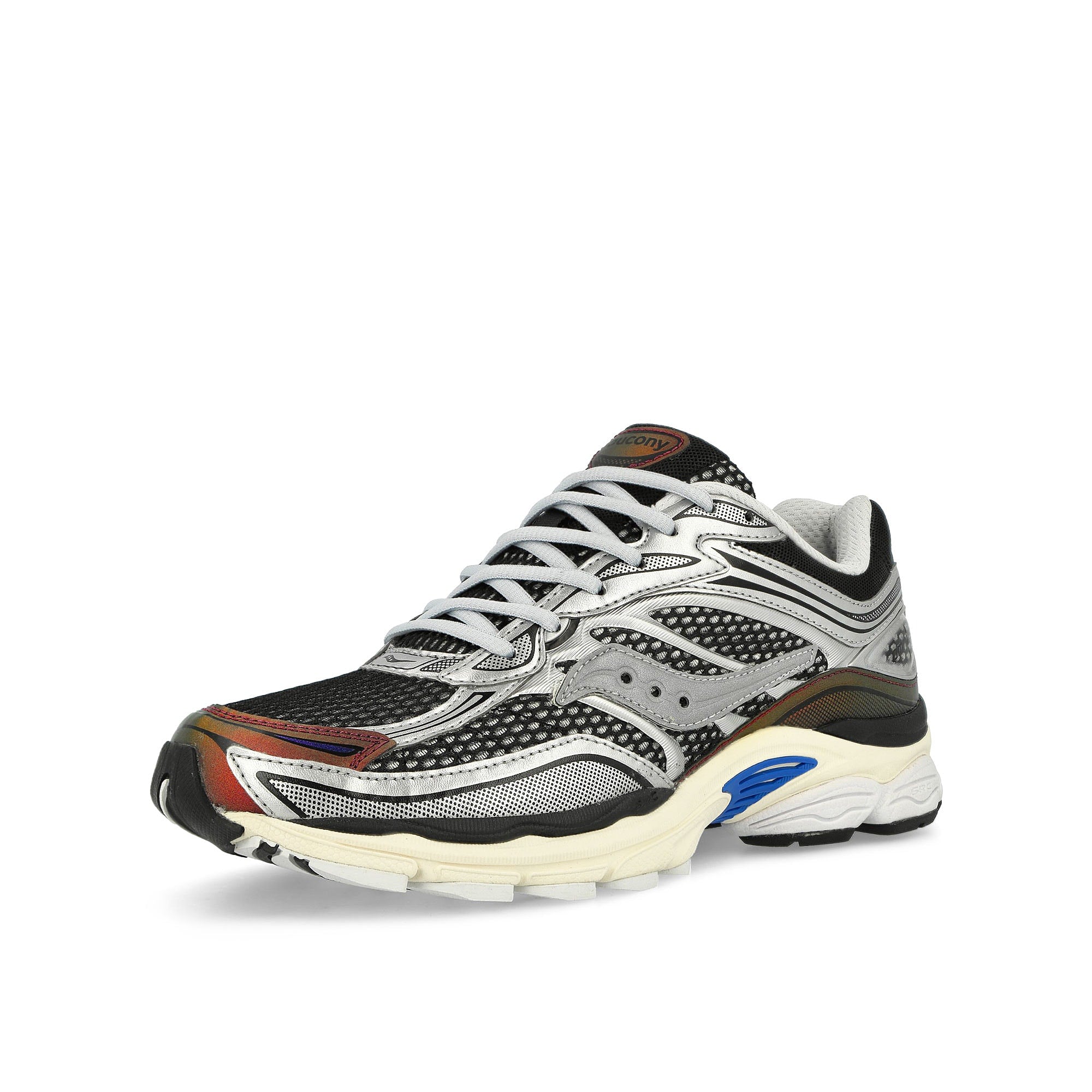 Saucony Progrid Omni 9 Silver / Brown Low Top Sneakers Close Up | Overkill