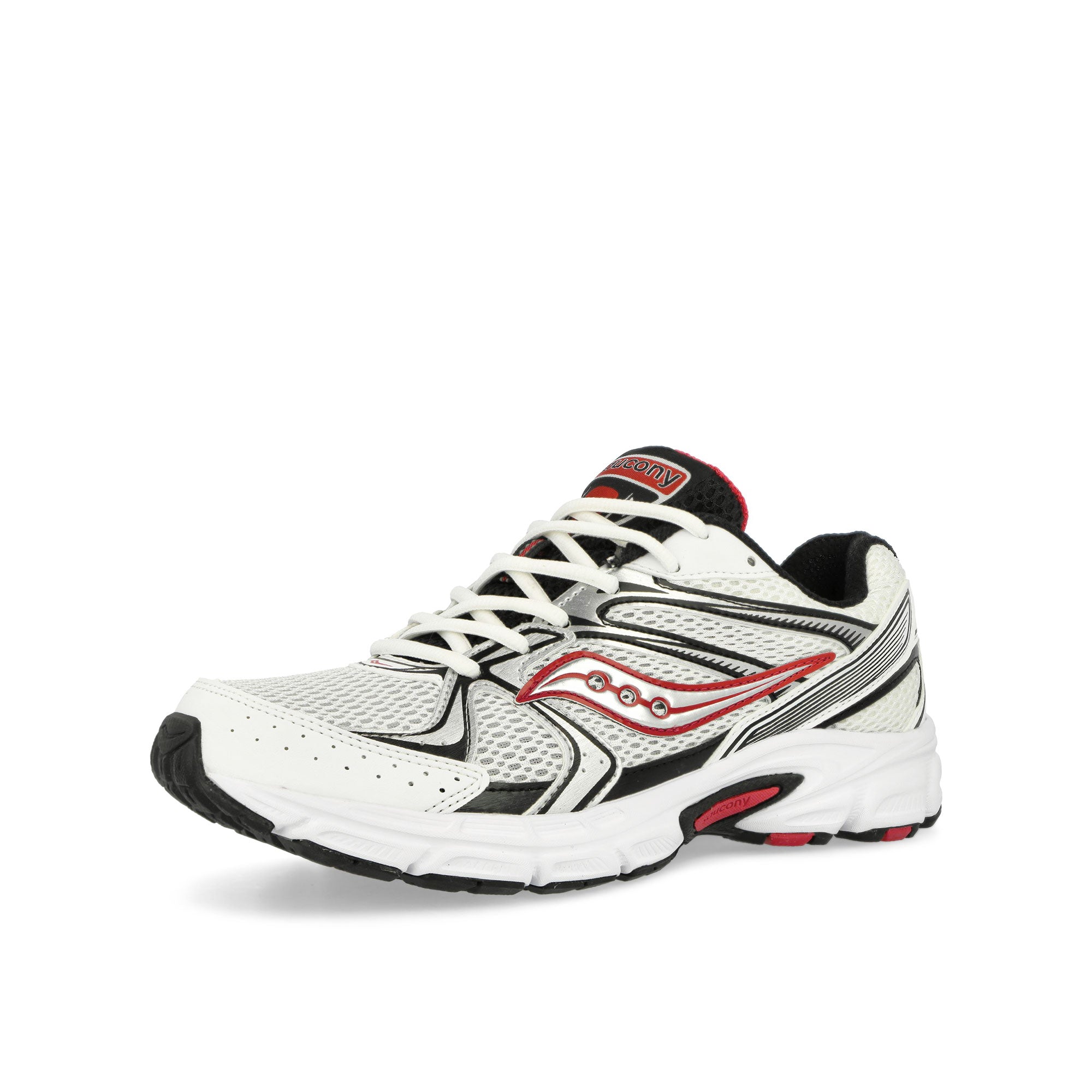 Saucony Ride Millennium White / Silver Red Low Top Sneakers Close Up | Overkill