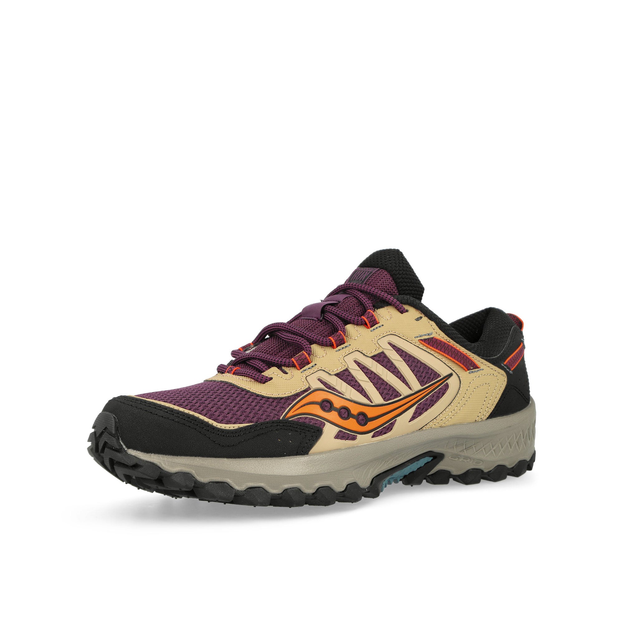 Saucony Grid Peak Purple / Orange Low Top Sneakers Close Up | Overkill