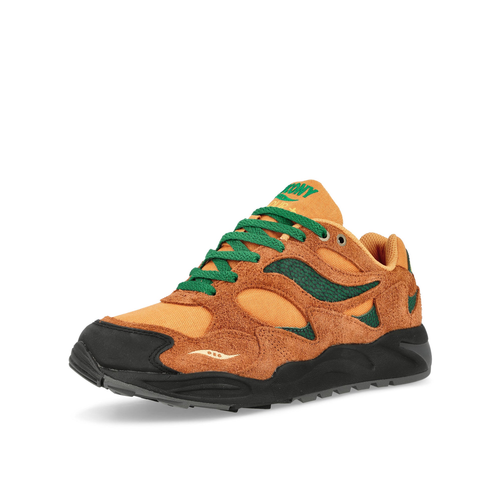 Saucony Colour Plus Companie x Saucony Grid Shadow 2 Forest Wander Marron Low Top Sneakers Close Up | Overkill