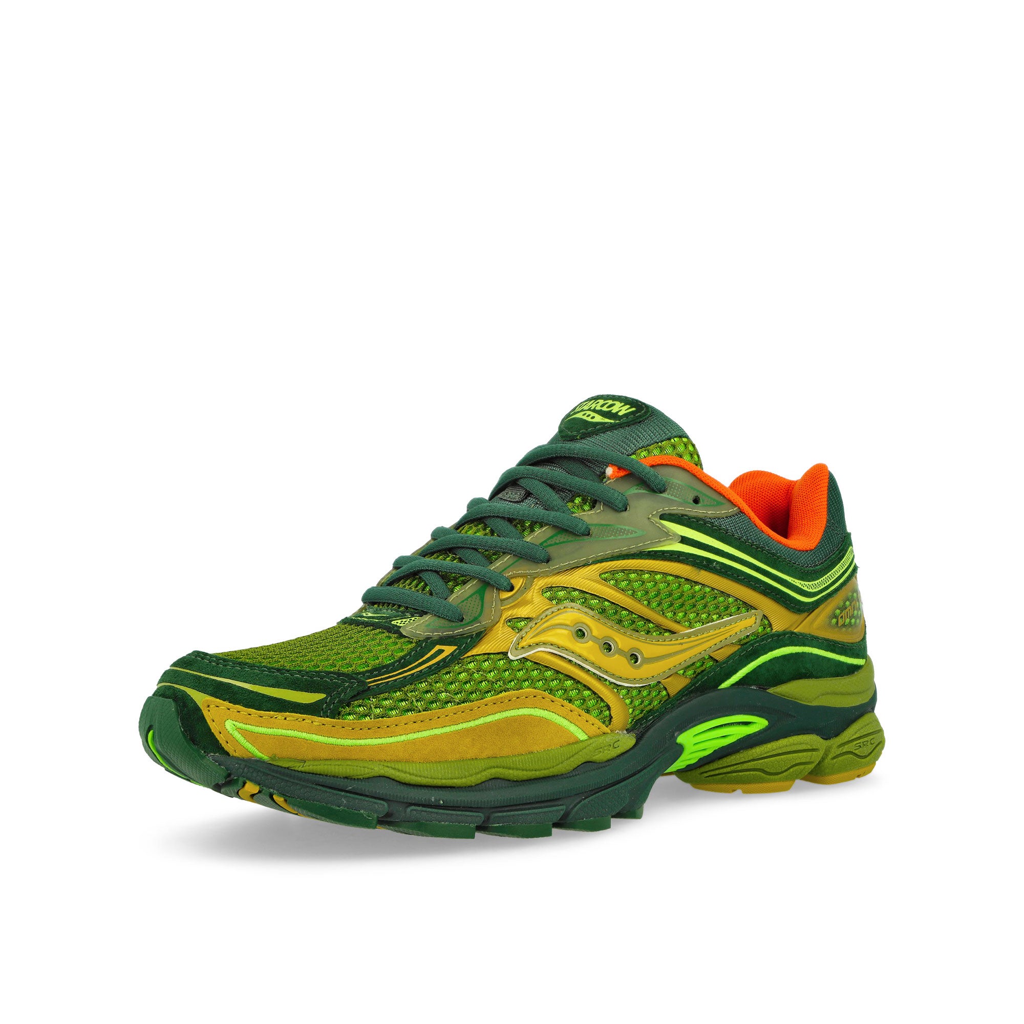Saucony Progrid Omni 9 Green / Orange Low Top Sneakers Close Up | Overkill