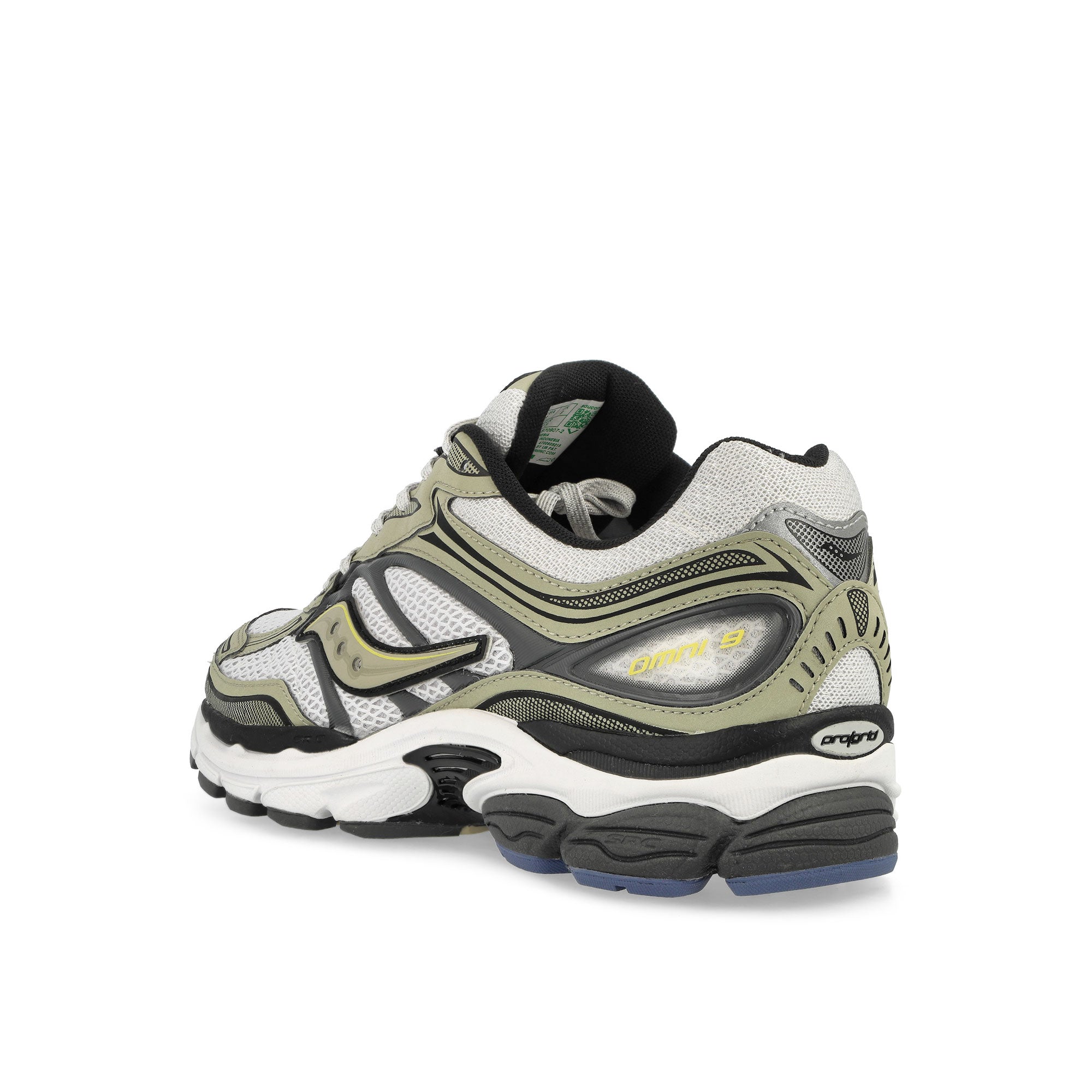 Saucony ProGrid Omni 9 White / Gold Low Top Sneakers Close Up | Overkill
