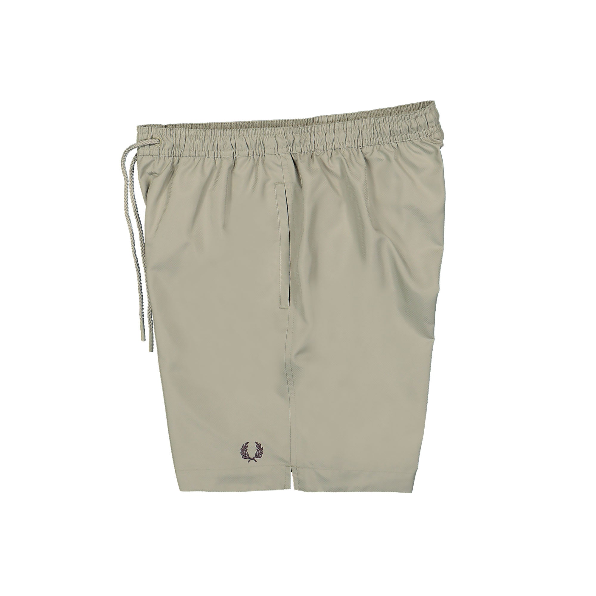 Fred Perry Classic Swimshort Warm Grey Swimwear Close-up | Overkill