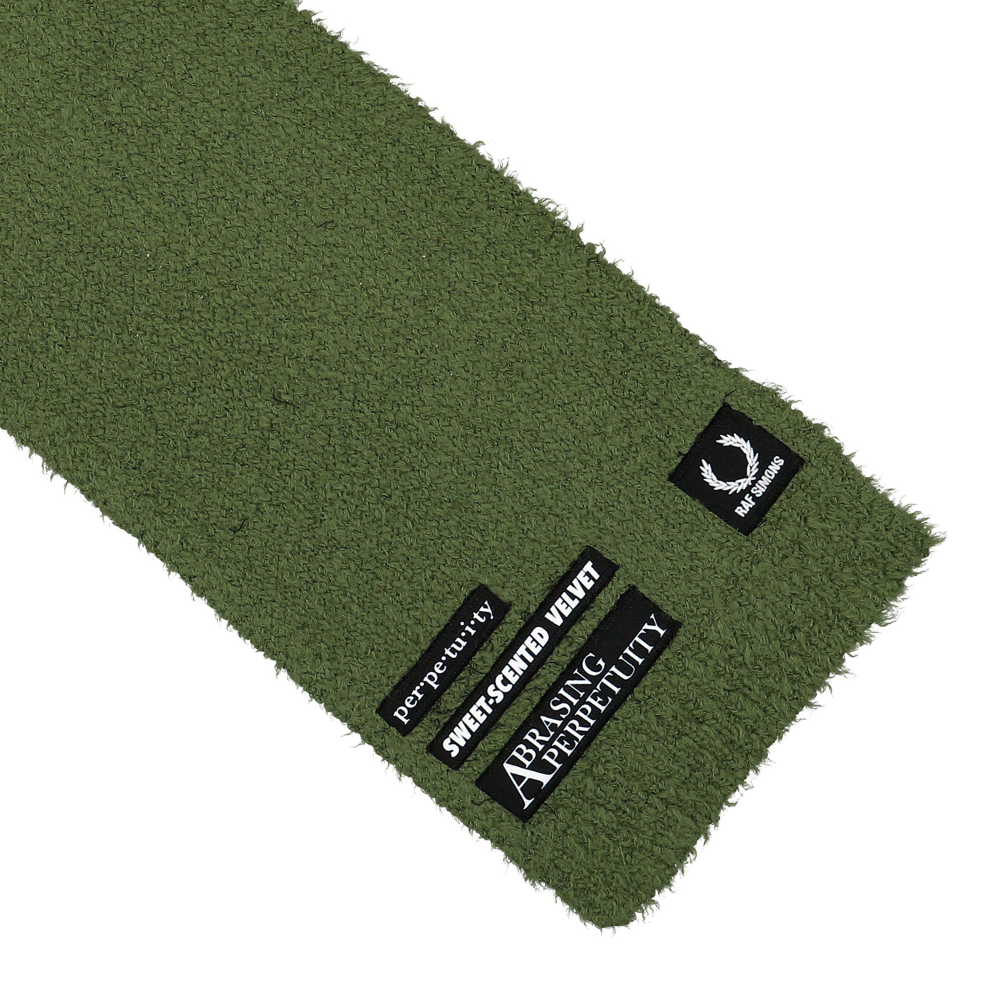 Fred Perry Raf Simons X Fred Perry Fluffy Knit Scarf Chive Scarves Detailfoto | Overkill