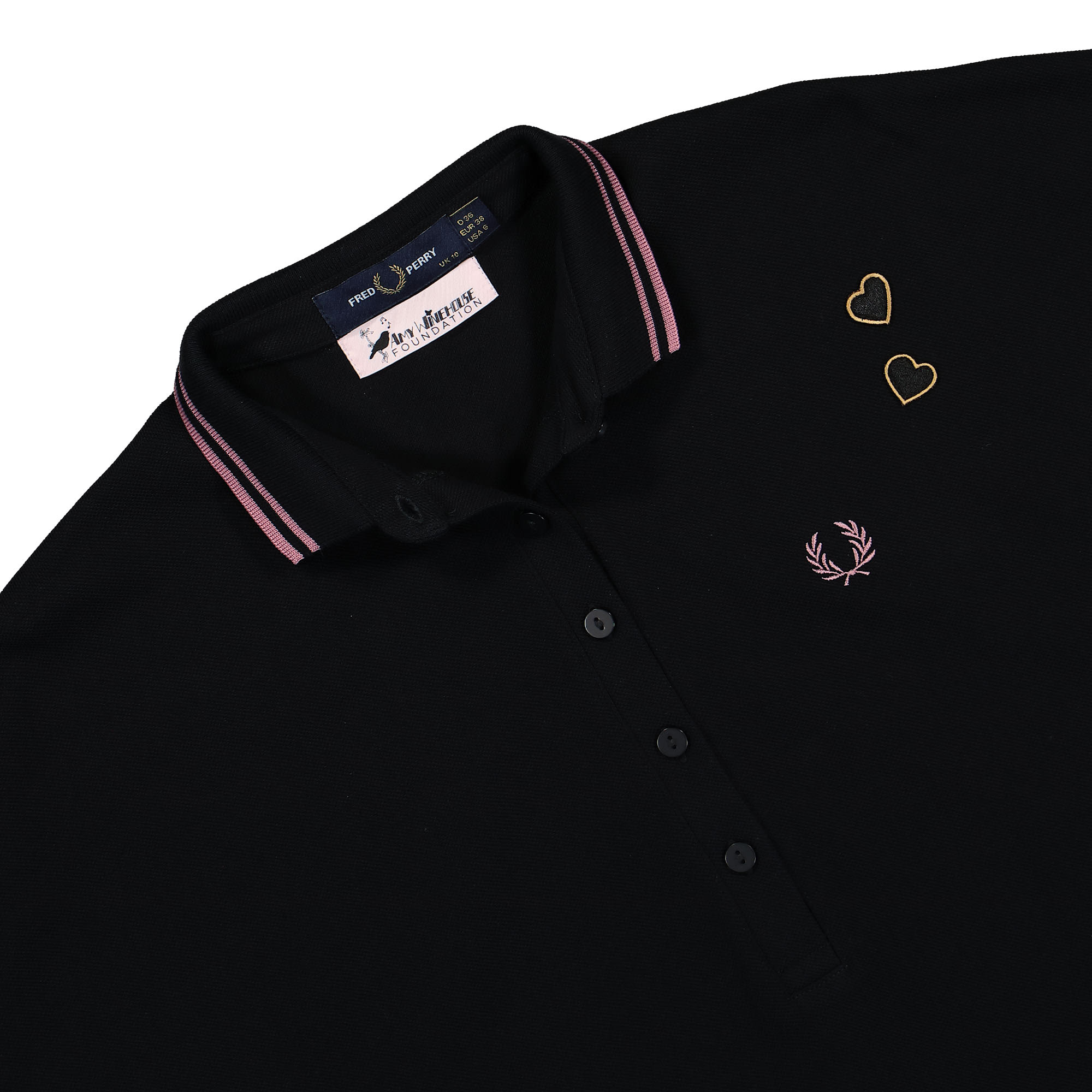 Fred Perry Amy Winehouse Foundation x Fred Perry Tipped Pique Dress Black Dresses Close-up | Overkill