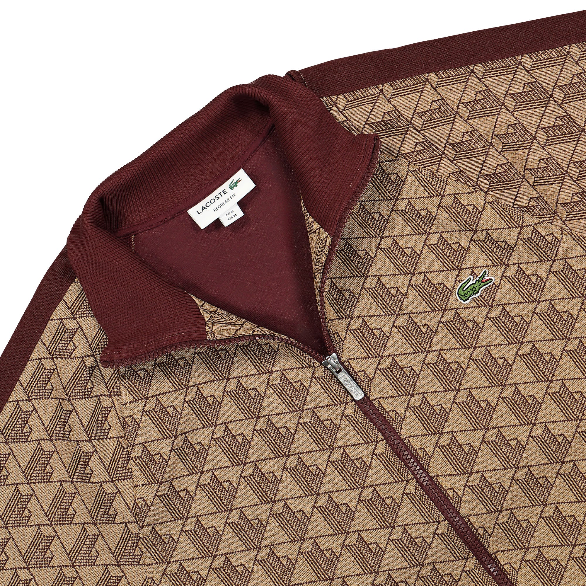 Lacoste Paris Jacquard Monogram Track Jacket Beige Track Jackets Close-up | Overkill