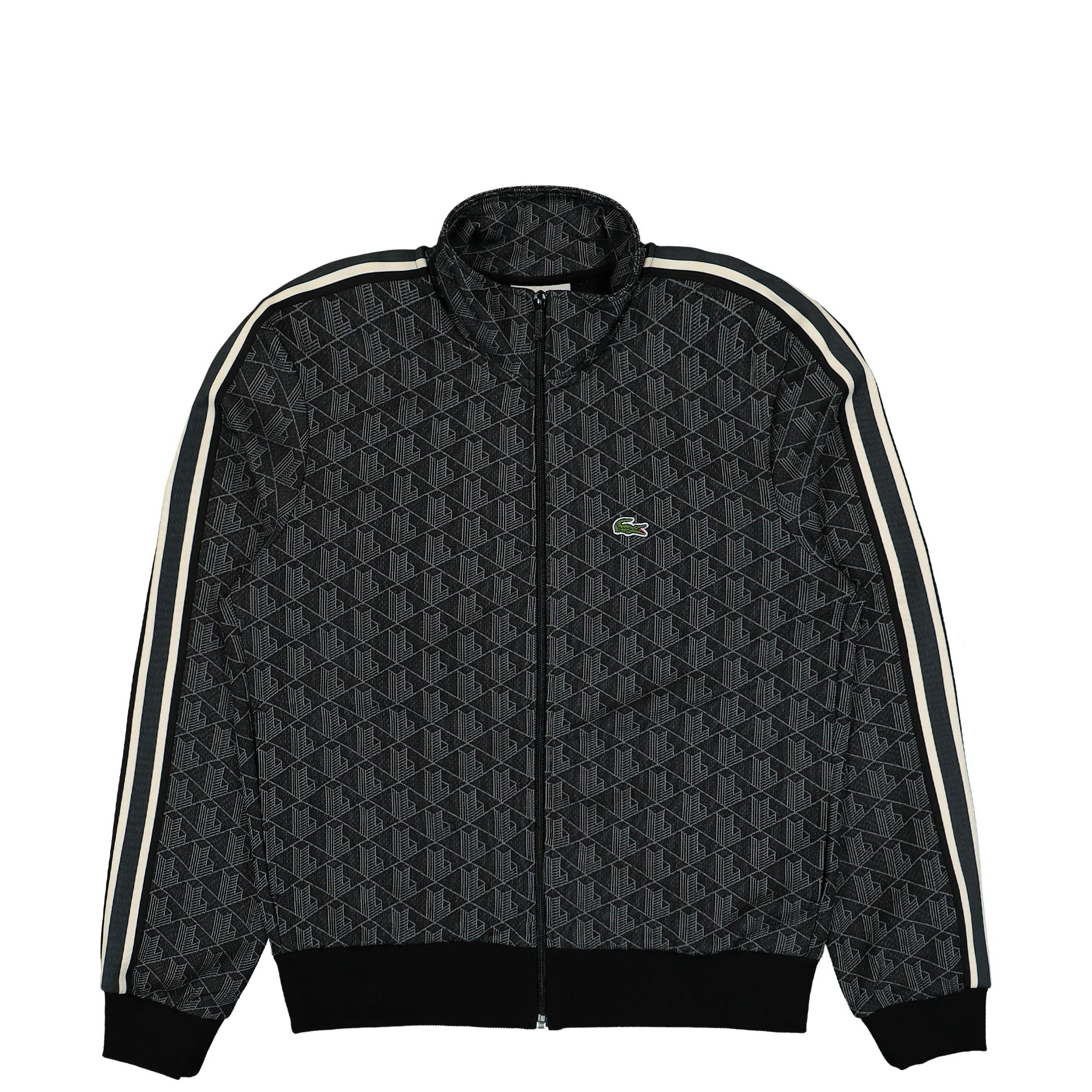 Lacoste Paris Jacquard Monogram Track Jacket Black Graphite Track Jackets SH1368-00 4PC | Overkill