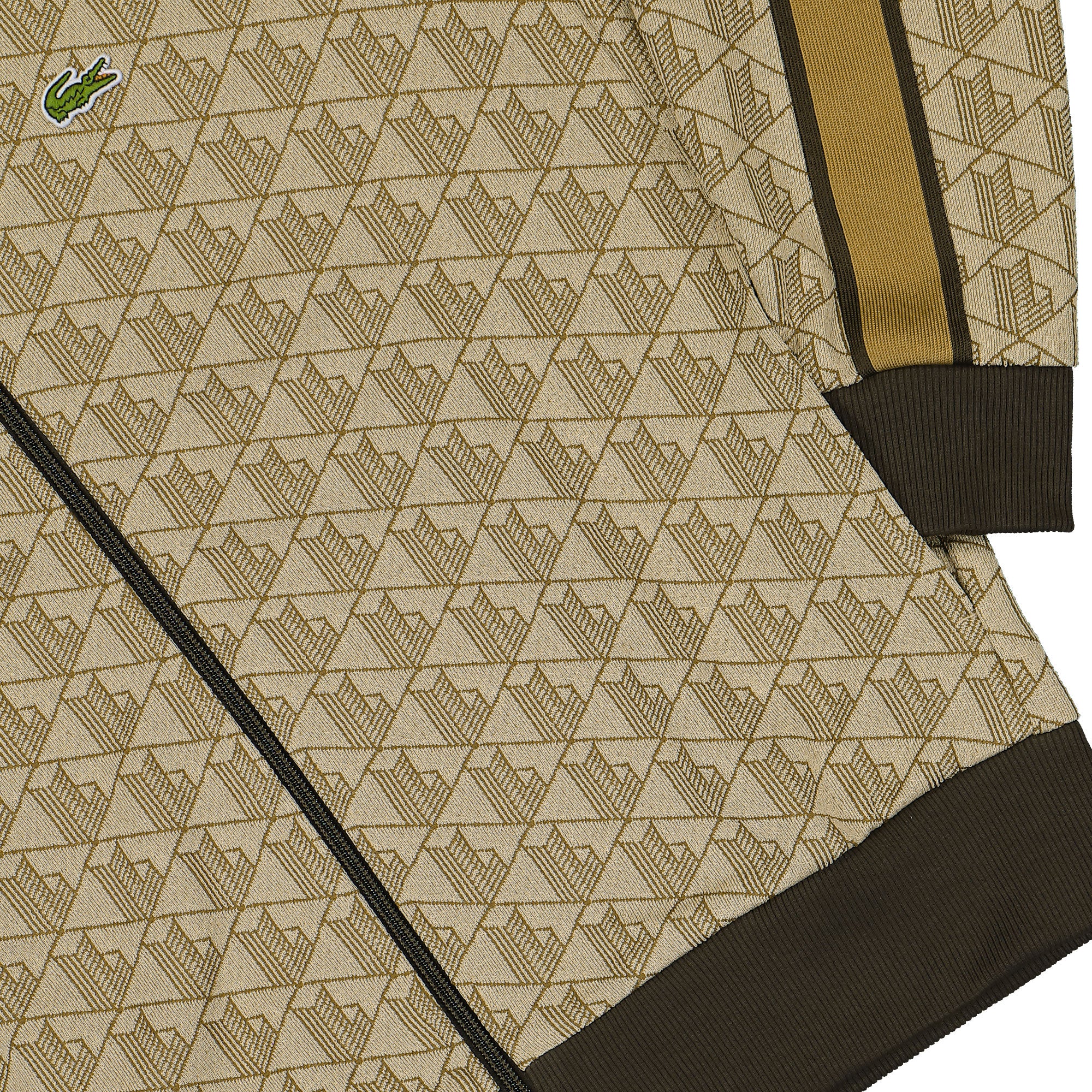 Lacoste Paris Jacquard Monogram Track Jacket Beige / Brown Track Jackets SH1368-00 6lR Detail View 1 | Overkill