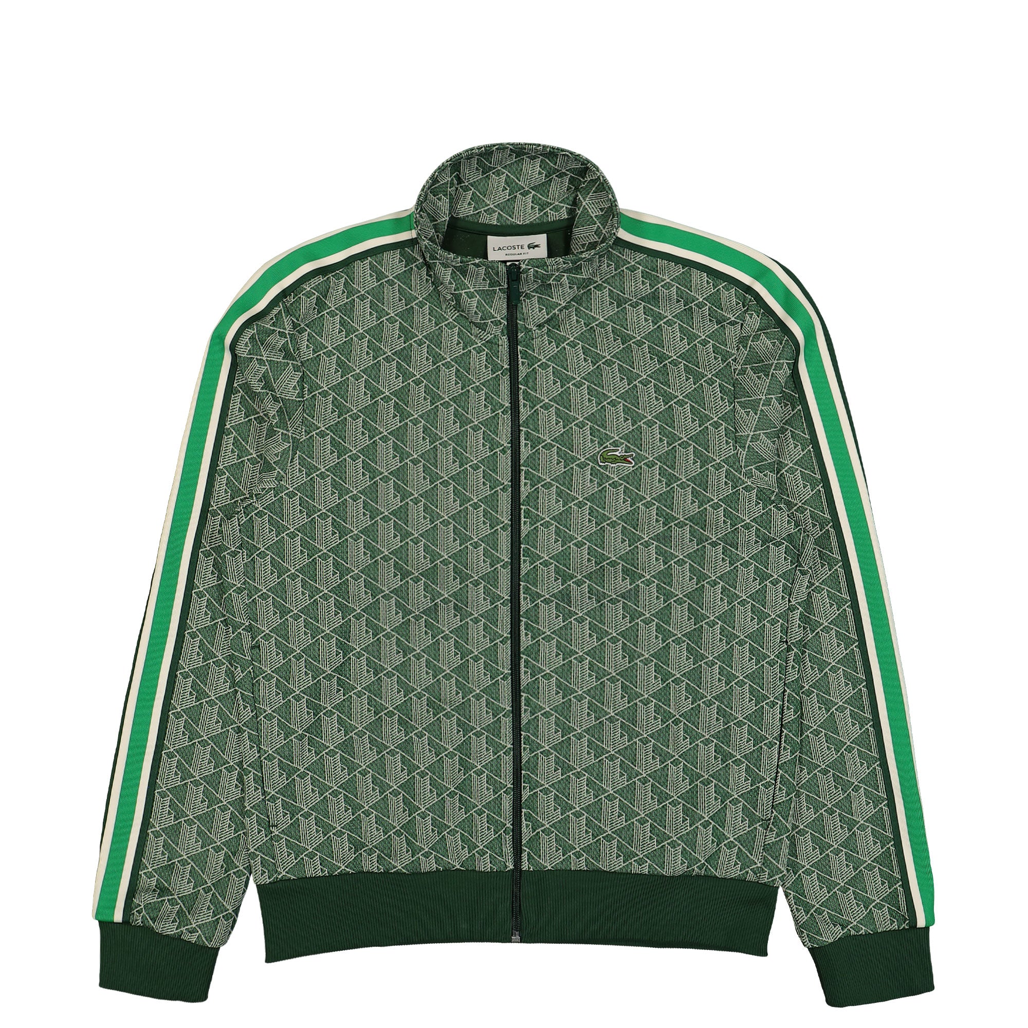 Lacoste Paris Jacquard Monogram Track Jacket Green / Beige Track Jackets SH1368-00 HEl | Overkill