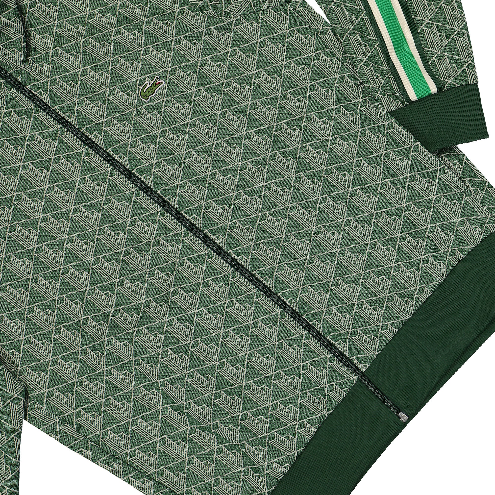 Lacoste Paris Jacquard Monogram Track Jacket Green / Beige Track Jackets Detailfoto | Overkill