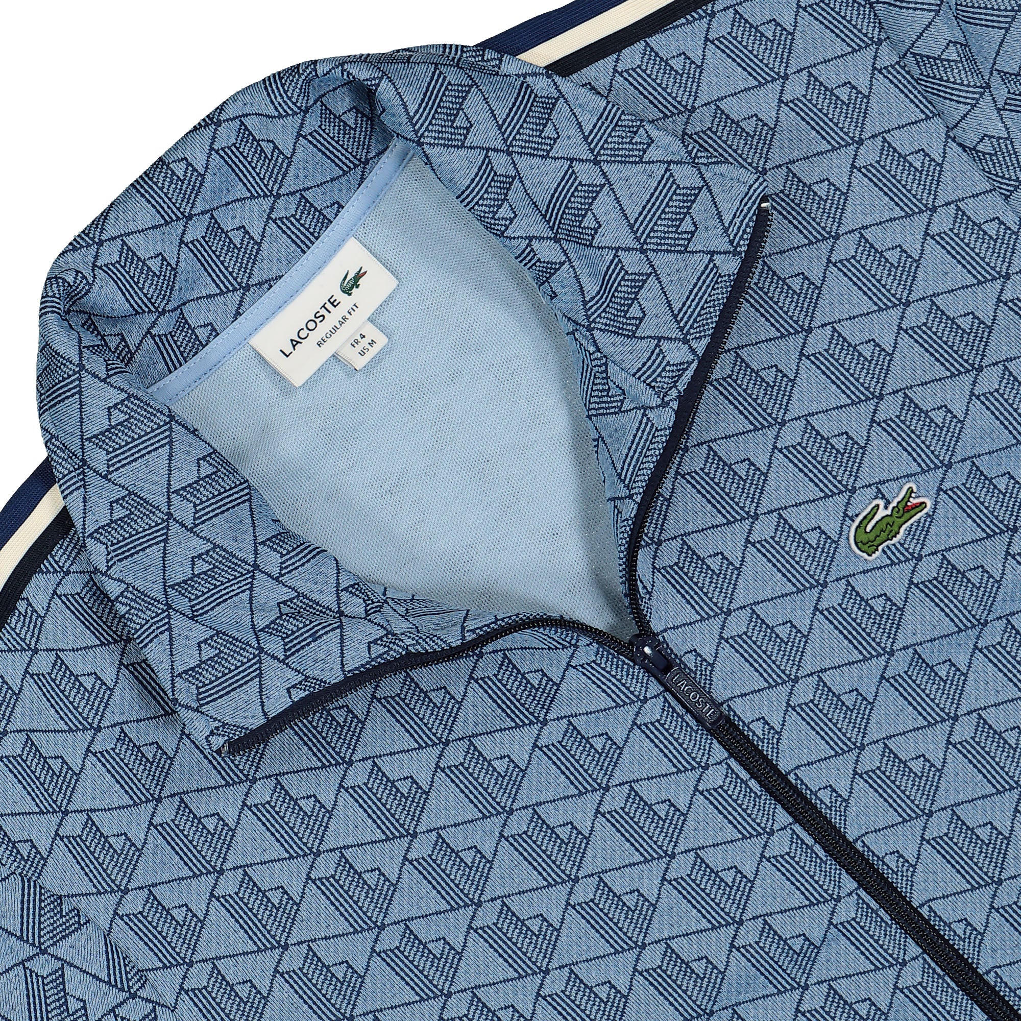 Lacoste Paris Jacquard Monogram Track Jacket Navy Blue Track Jackets Close-up | Overkill