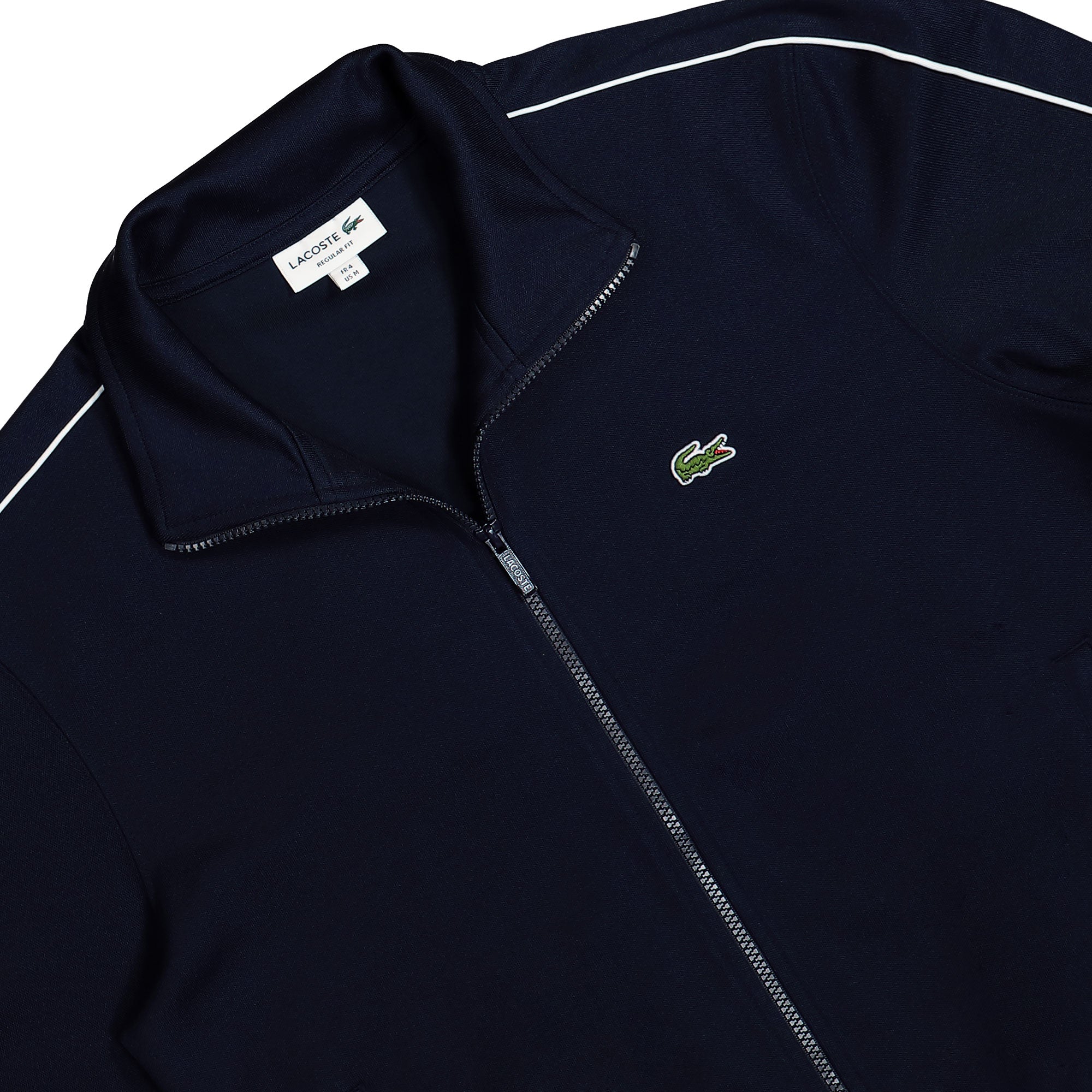 Lacoste Original Paris-Piqué Trackjacket Marine Blue Track Jackets Close-up | Overkill