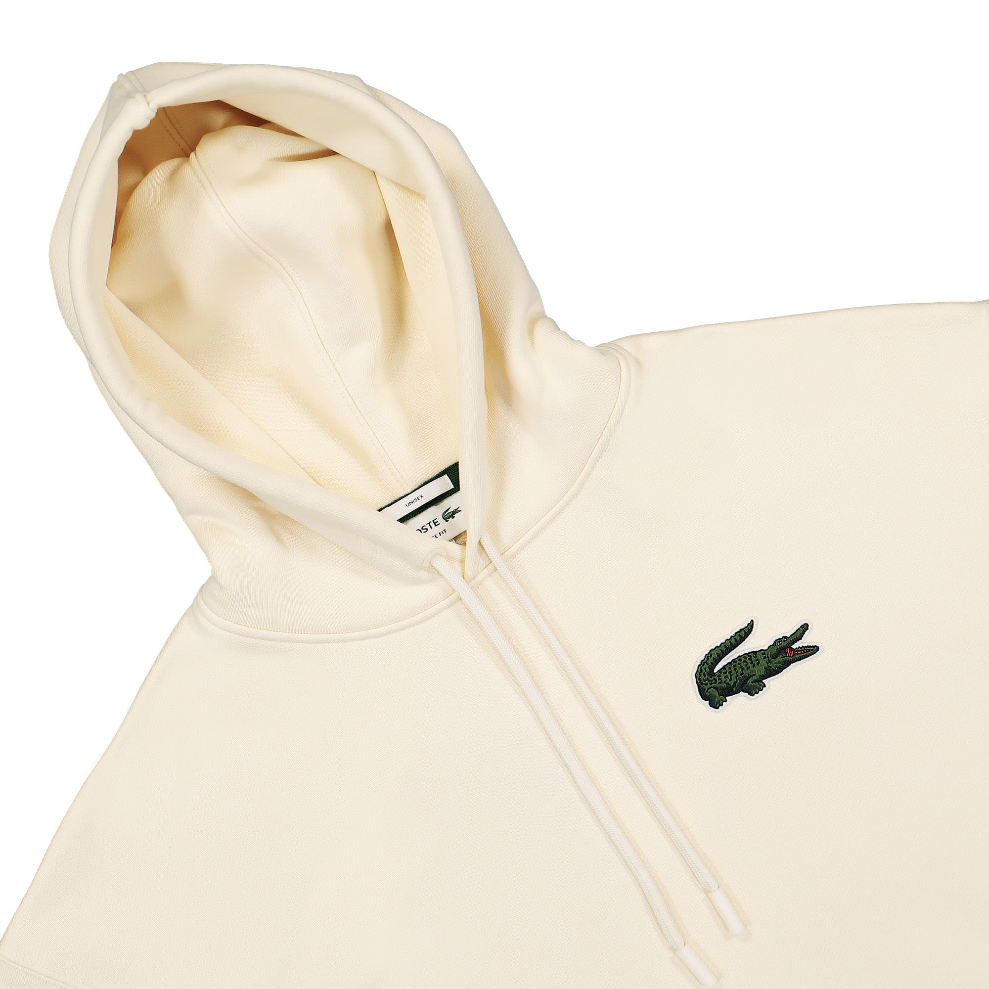 Lacoste Organic Cotton Hoodie White Hoodies Close-up | Overkill