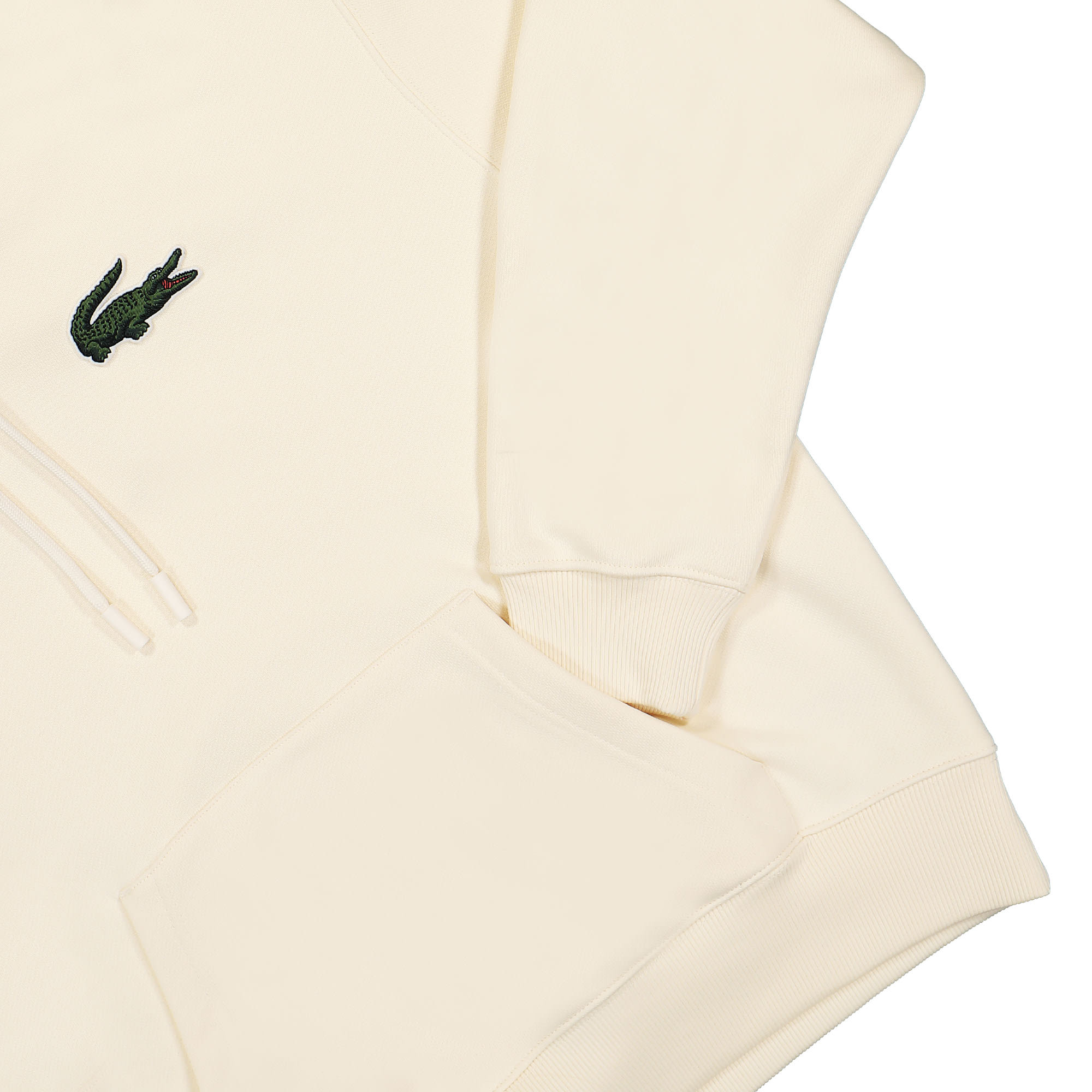 Lacoste Organic Cotton Hoodie White Hoodies Detailfoto | Overkill