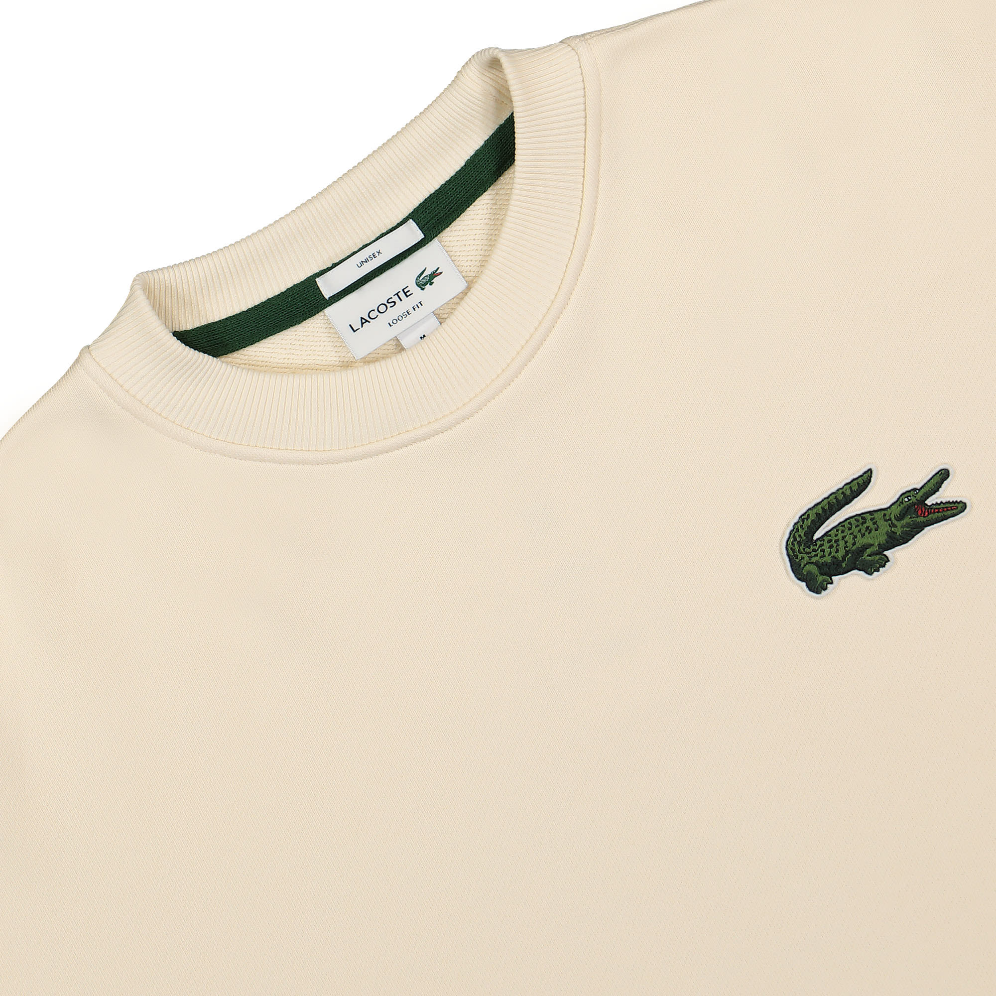 Lacoste Organic Cotton Sweathsirt White Sweatshirts Close-up | Overkill