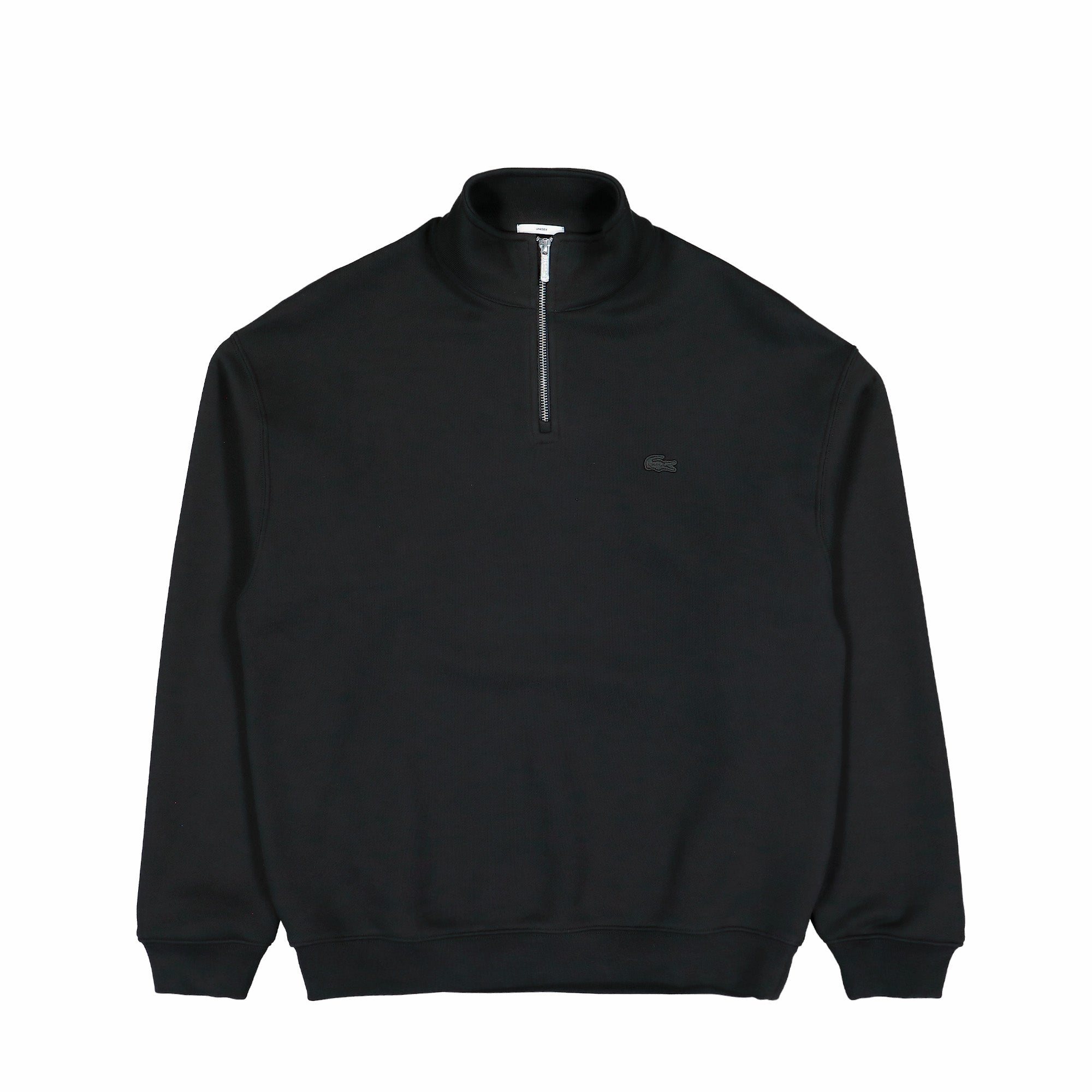 Lacoste Heavy Fleece Zipper Neck Sweatshirt Black Sweatshirt SH7759-00 031 | Overkill