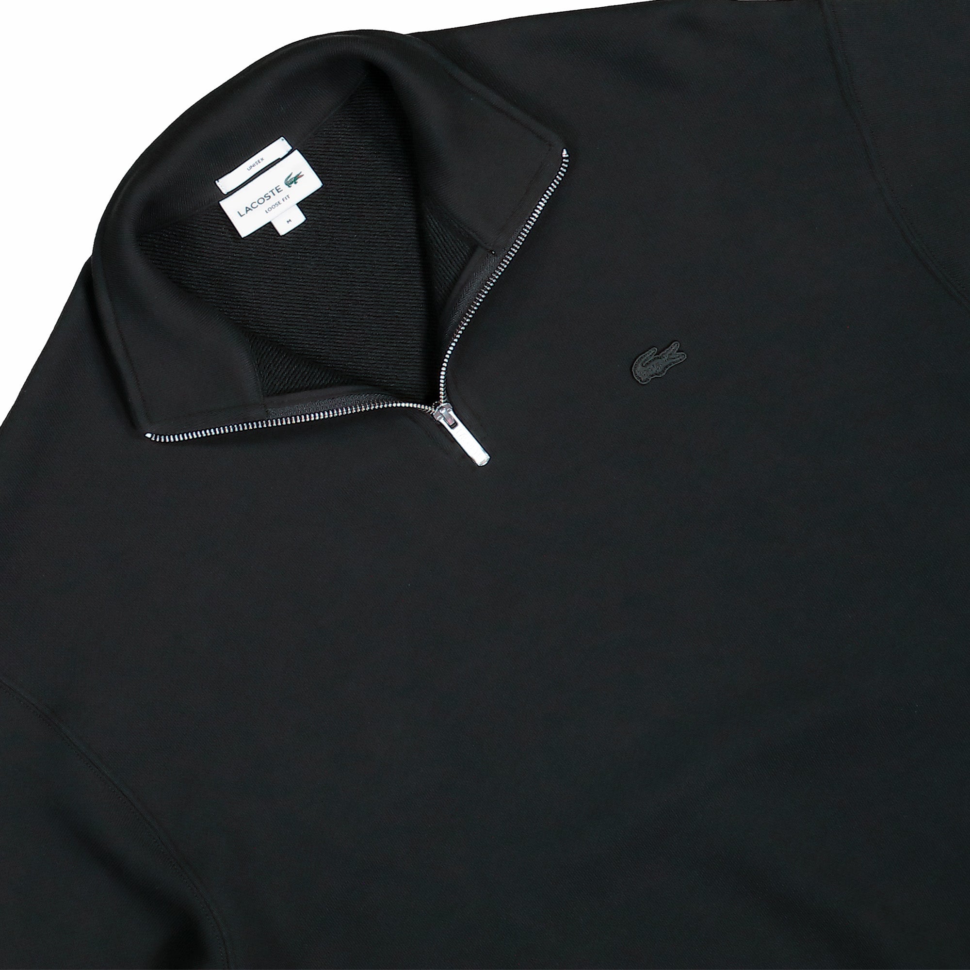 Lacoste Heavy Fleece Zipper Neck Sweatshirt Black Sweatshirt SH7759-00 031 Detailfoto | Overkill