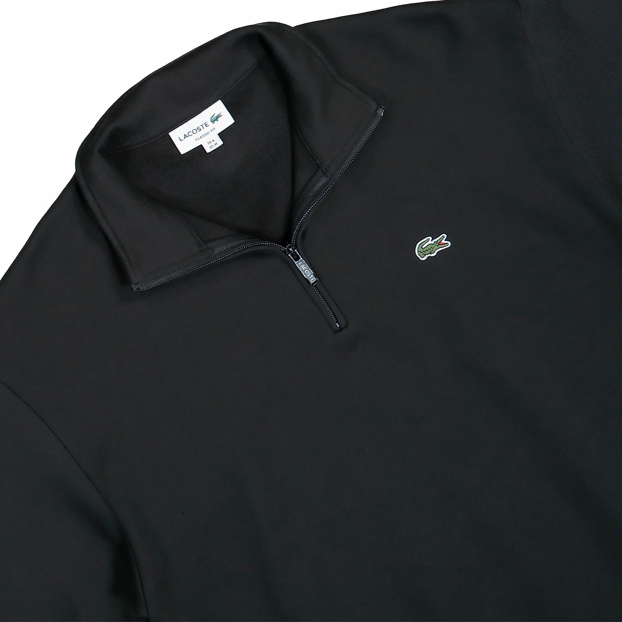 Lacoste Heavy Fleece Zipper Neck Sweatshirt Black Sweatshirt SH8866-00 031 Detailfoto | Overkill