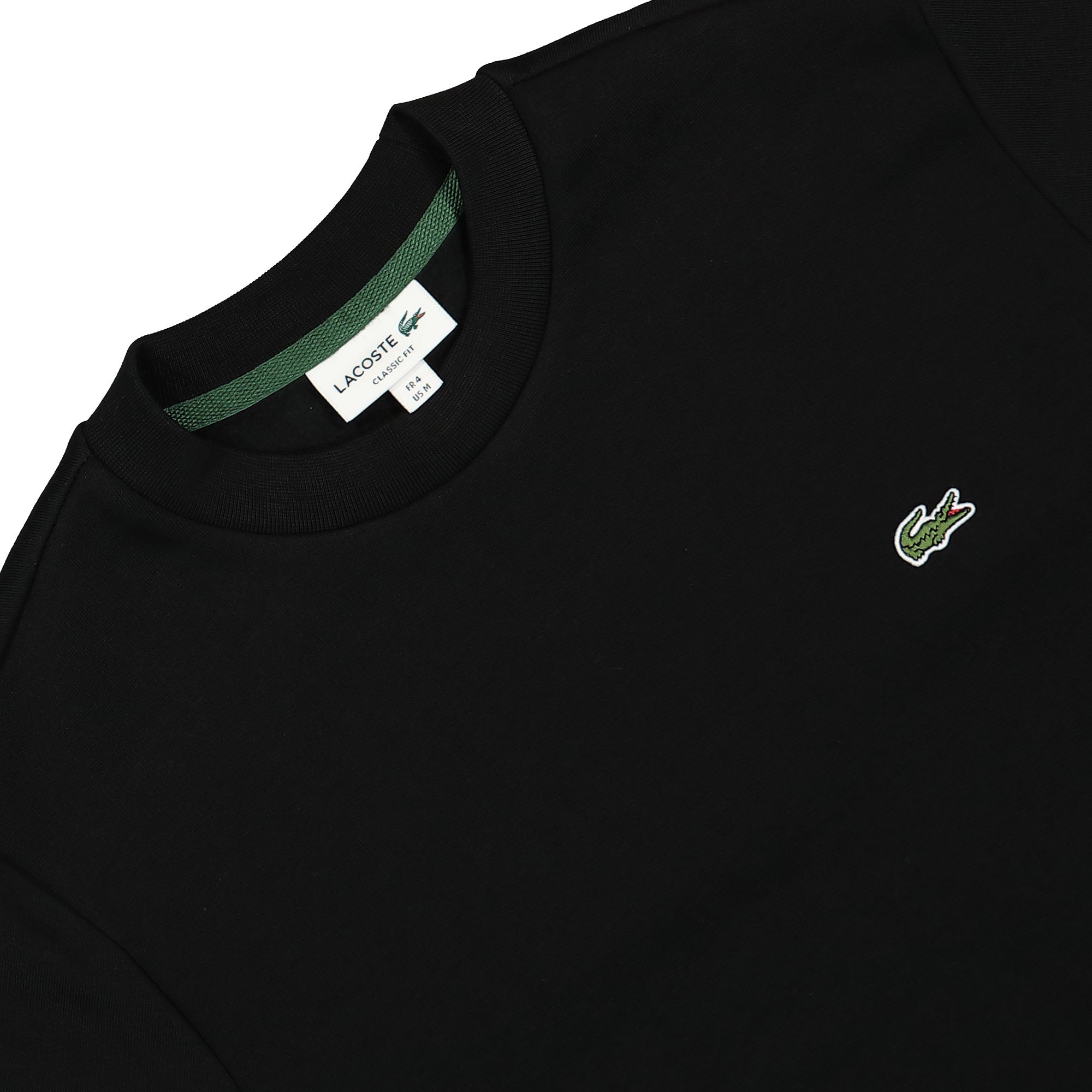 Lacoste Organic Cotton Sweatshirt Black Sweatshirts Close-up | Overkill