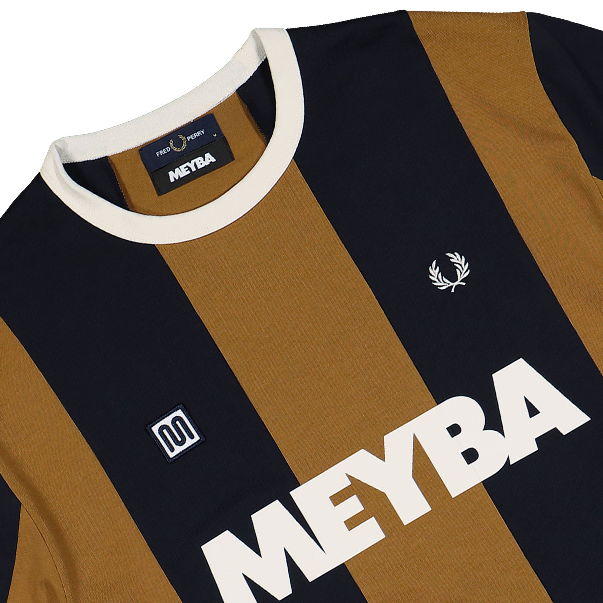 Meyba x Fred Perry Meyba Cut And Sew T-Shirt Dark Caramel T-Shirts SM2162-644 Detailfoto | Overkill