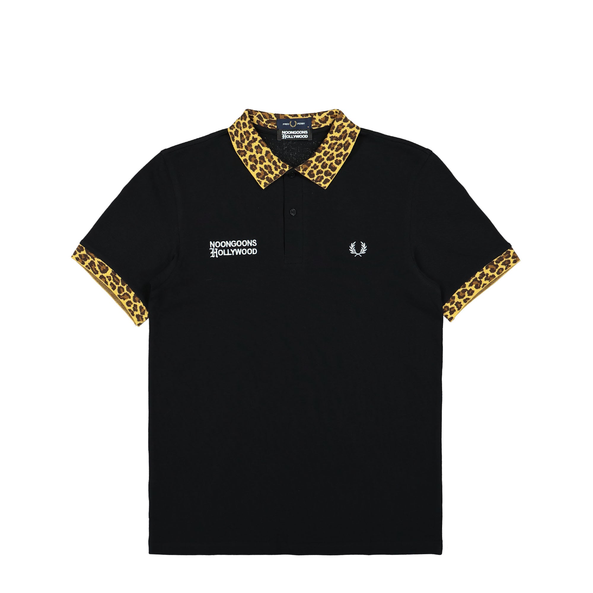 Fred Perry Noongoons X Fred Perry Leopard Print Polo Black Polo Shirts SM5231-102 | Overkill