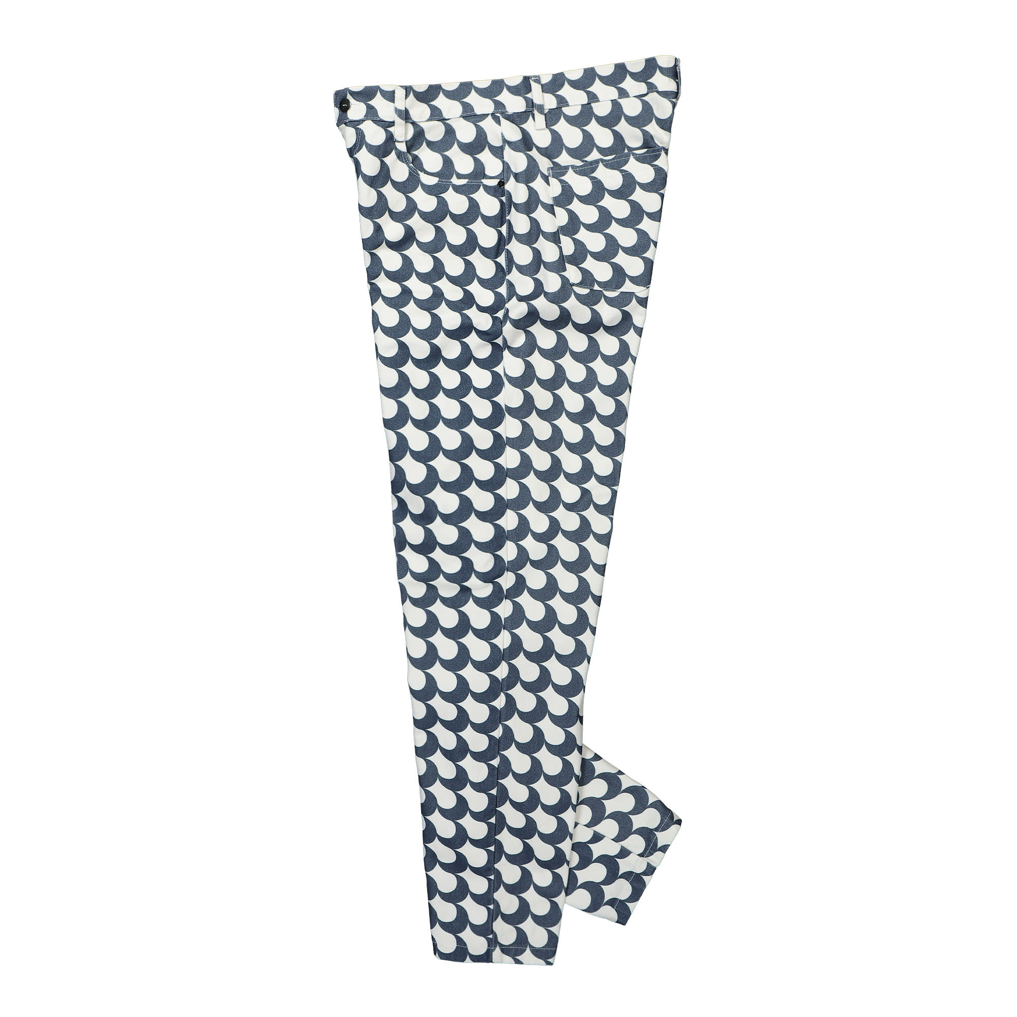 Arte Antwerp Paul Bau Print Pants Navy / White Casual Pants Close-up | Overkill