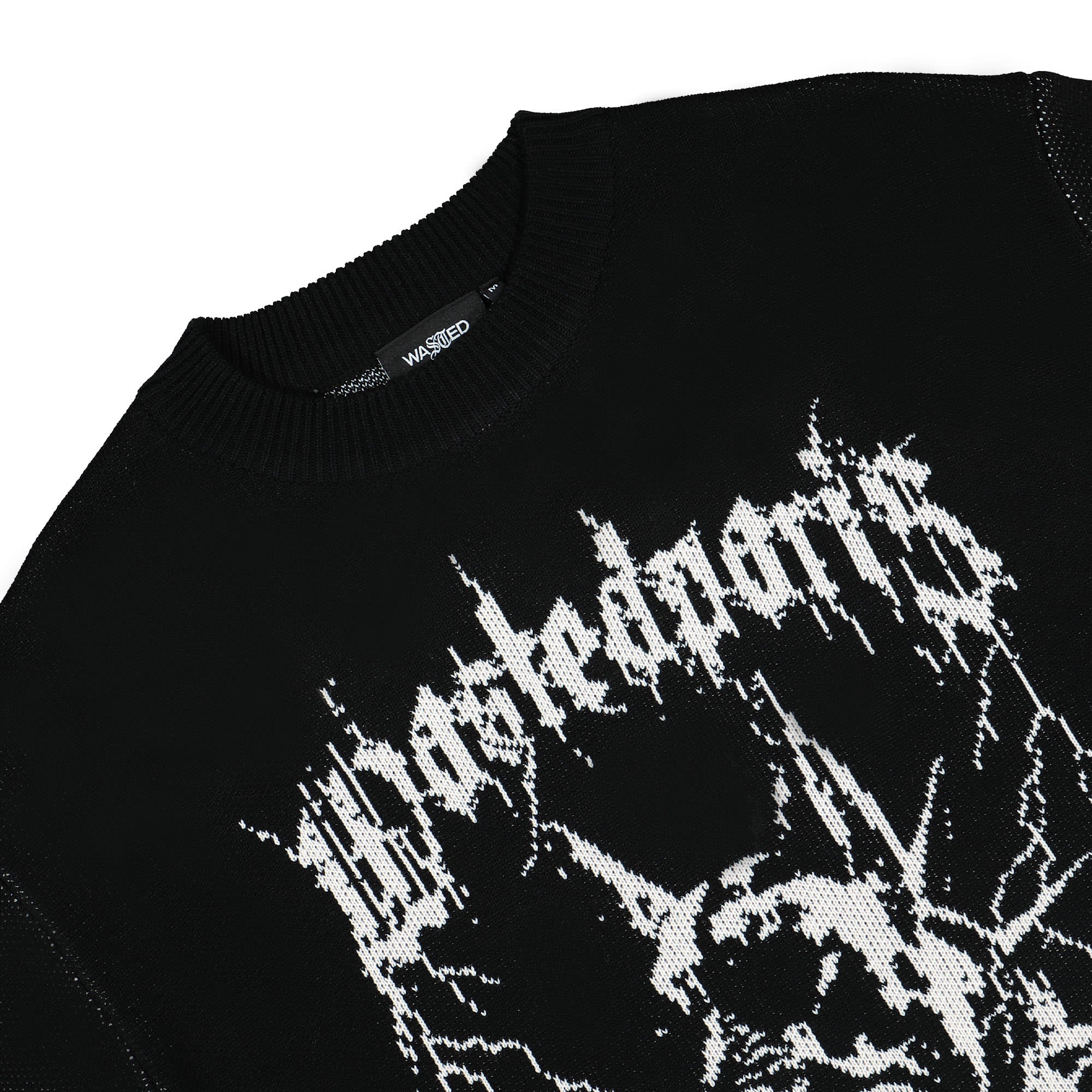 Wasted Paris Spike Sweater Black Sweatshirts Close-up | Overkill