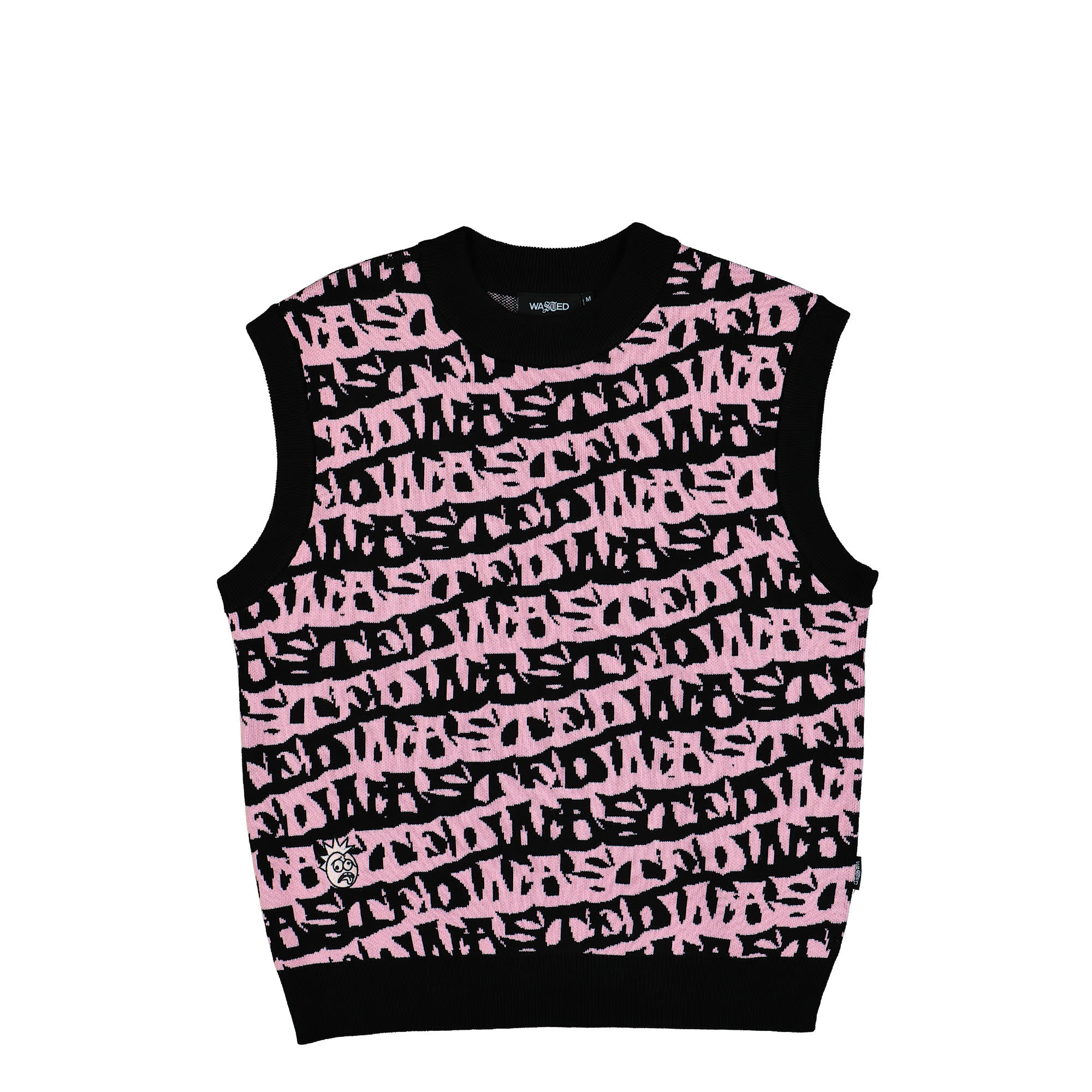 Wasted Paris Allover Method Sweater Vest Black / Sour Pink Sweater Vests SS23D1-WPSVAOM | Overkill