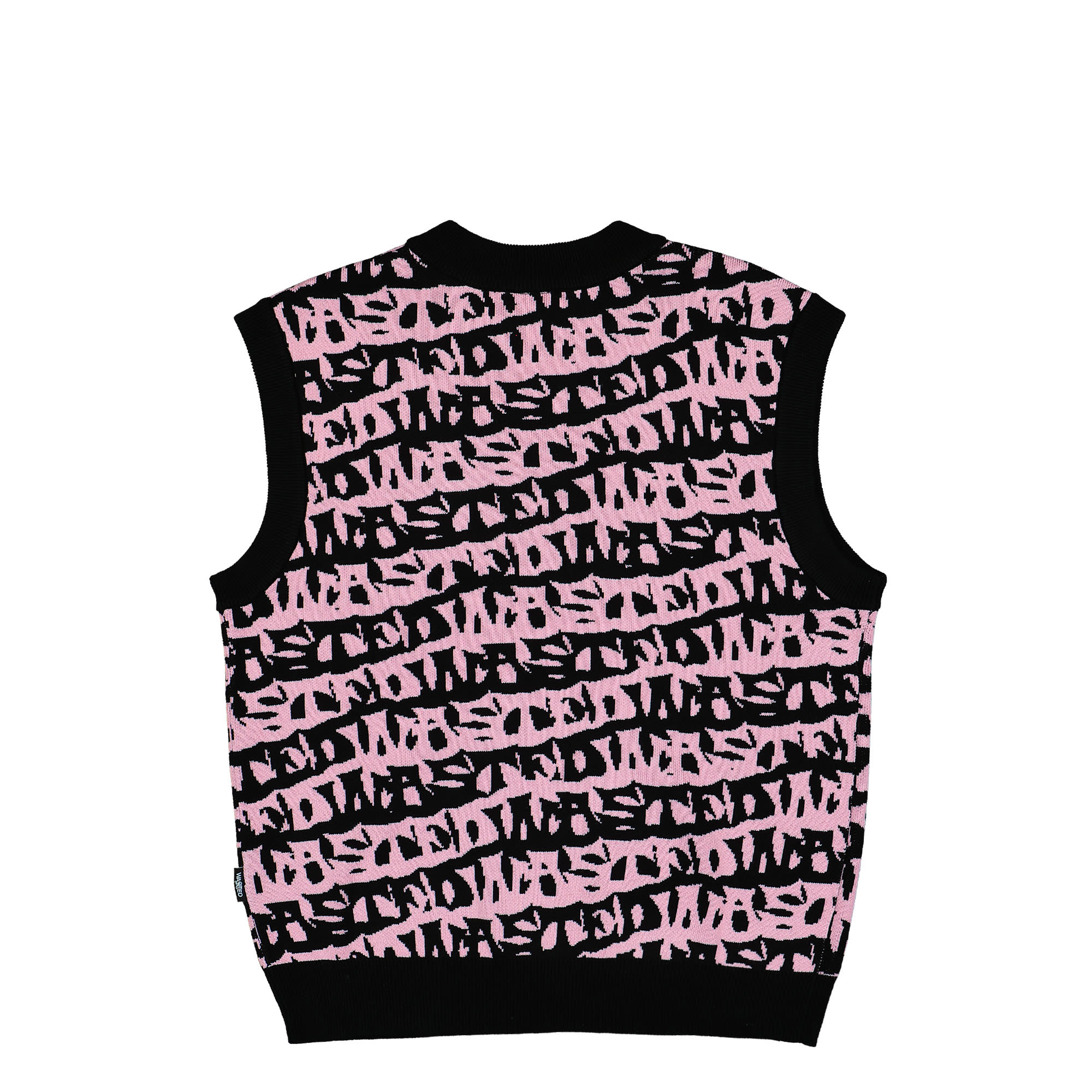 Wasted Paris Allover Method Sweater Vest Black / Sour Pink Sweater Vests Material | Overkill