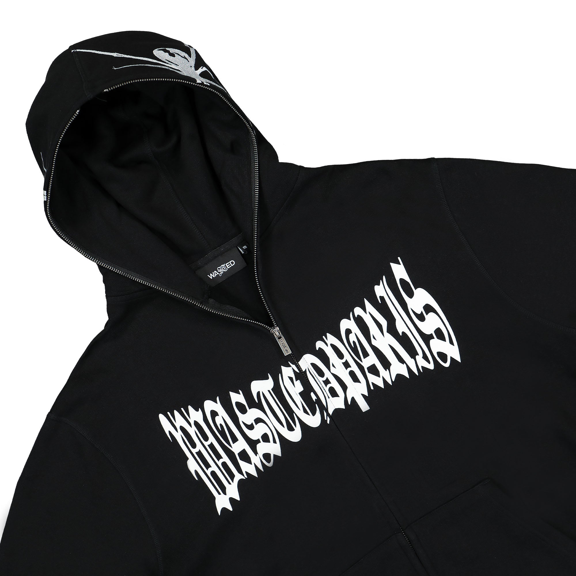 Wasted Paris Sick Full Zip Hoodie Black Hoodies Material | Overkill