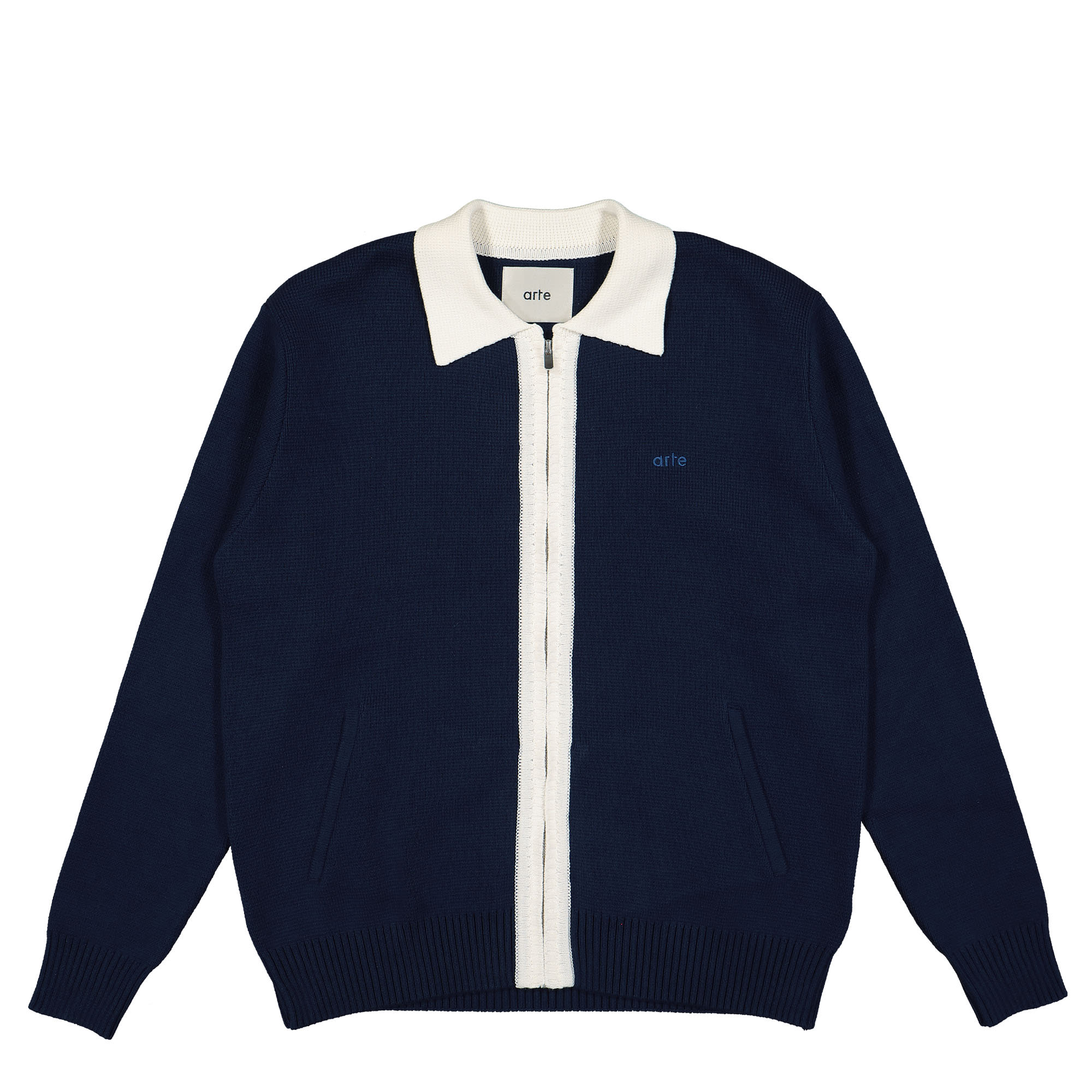 Arte Antwerp Keler Conrast Cardigan Navy Cardigans SS23-001K / Navy | Overkill