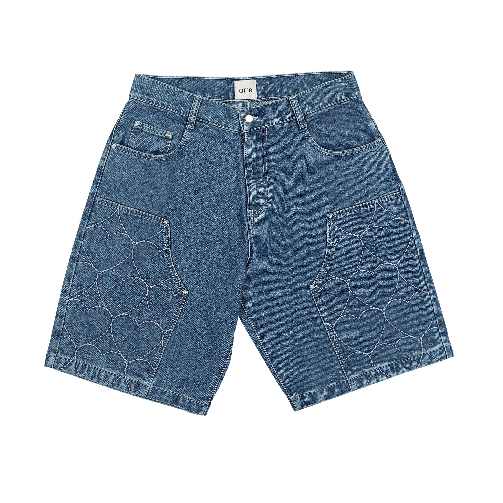 Arte Antwerp Serena Heart Shorts Denim Bleach Shorts SS24-075SHO / Denim Bleach | Overkill
