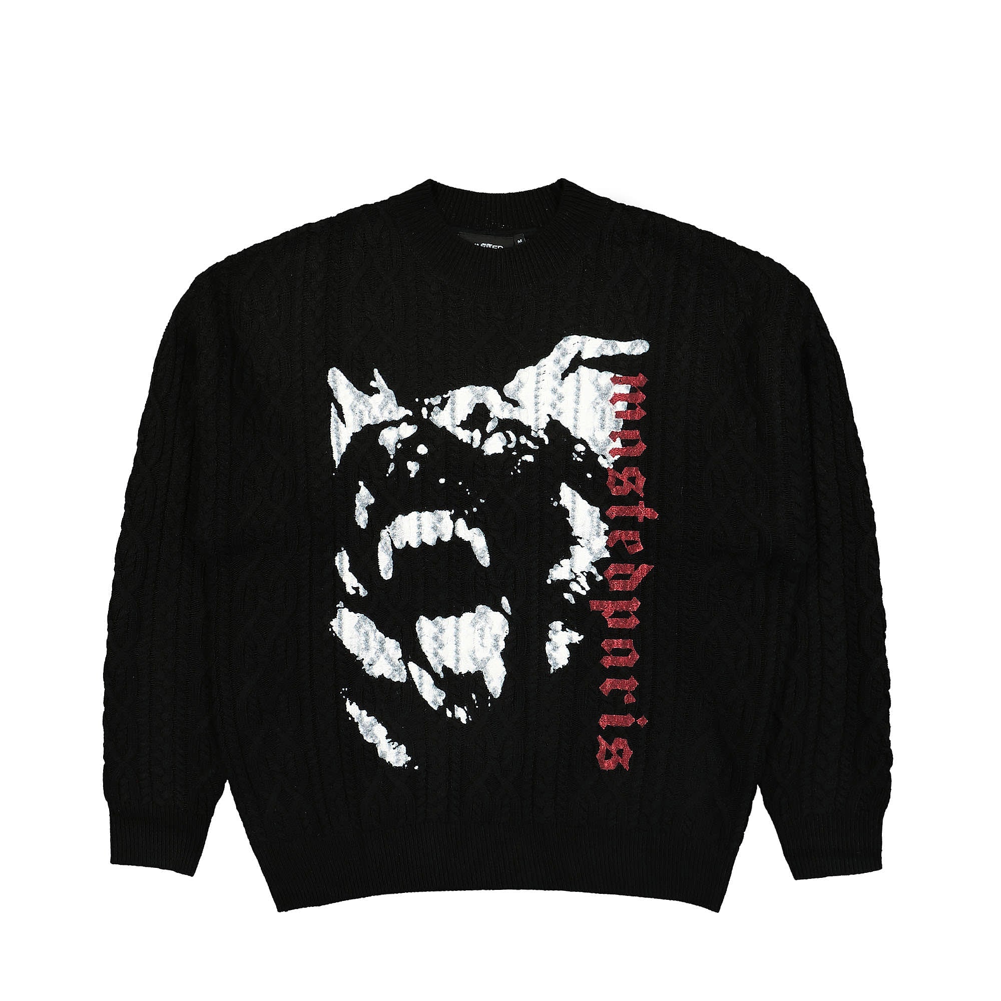 Wasted Paris Cable Creep Knit Sweater Black Sweatshirts 166320 | Overkill