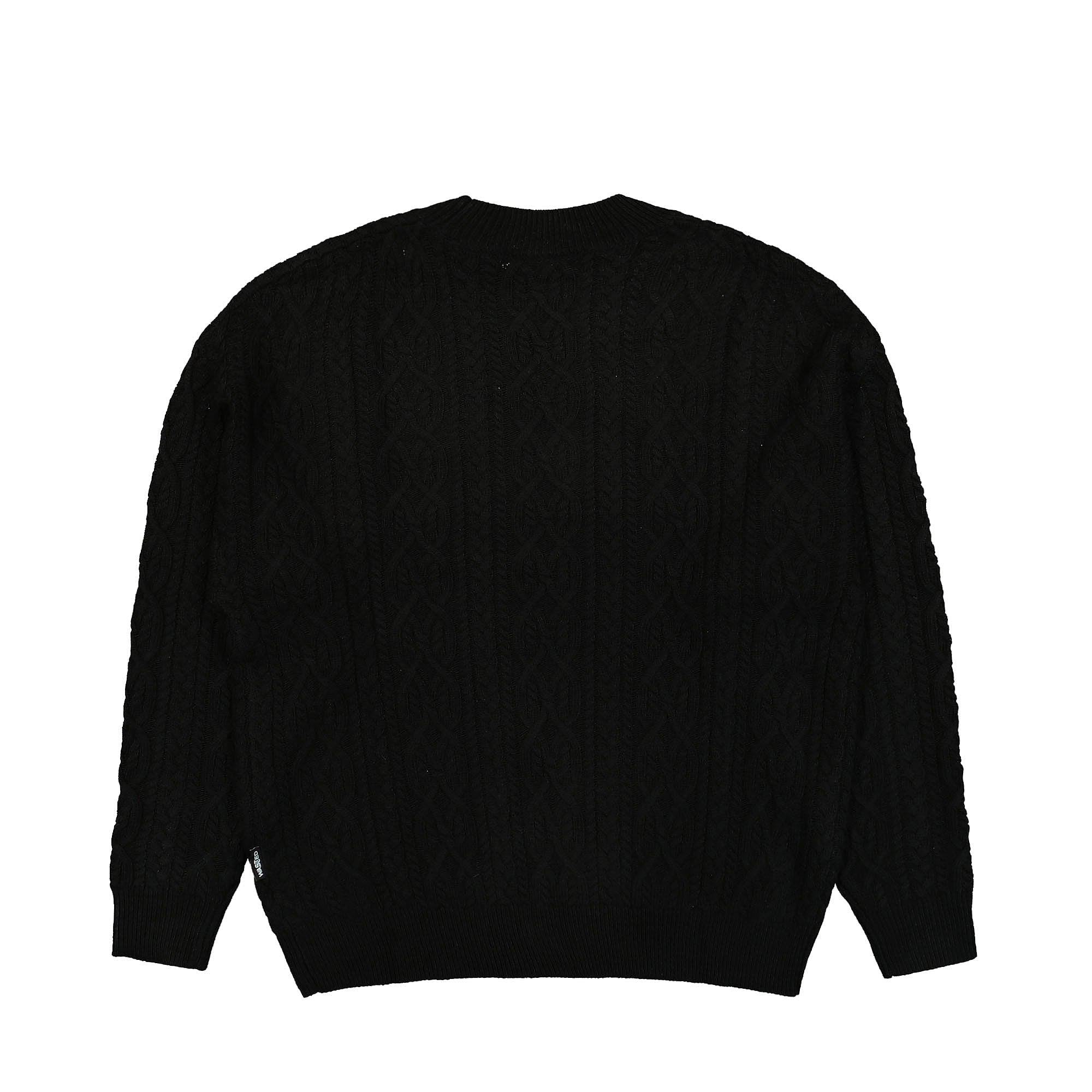 Wasted Paris Cable Creep Knit Sweater Black Sweatshirts Material | Overkill