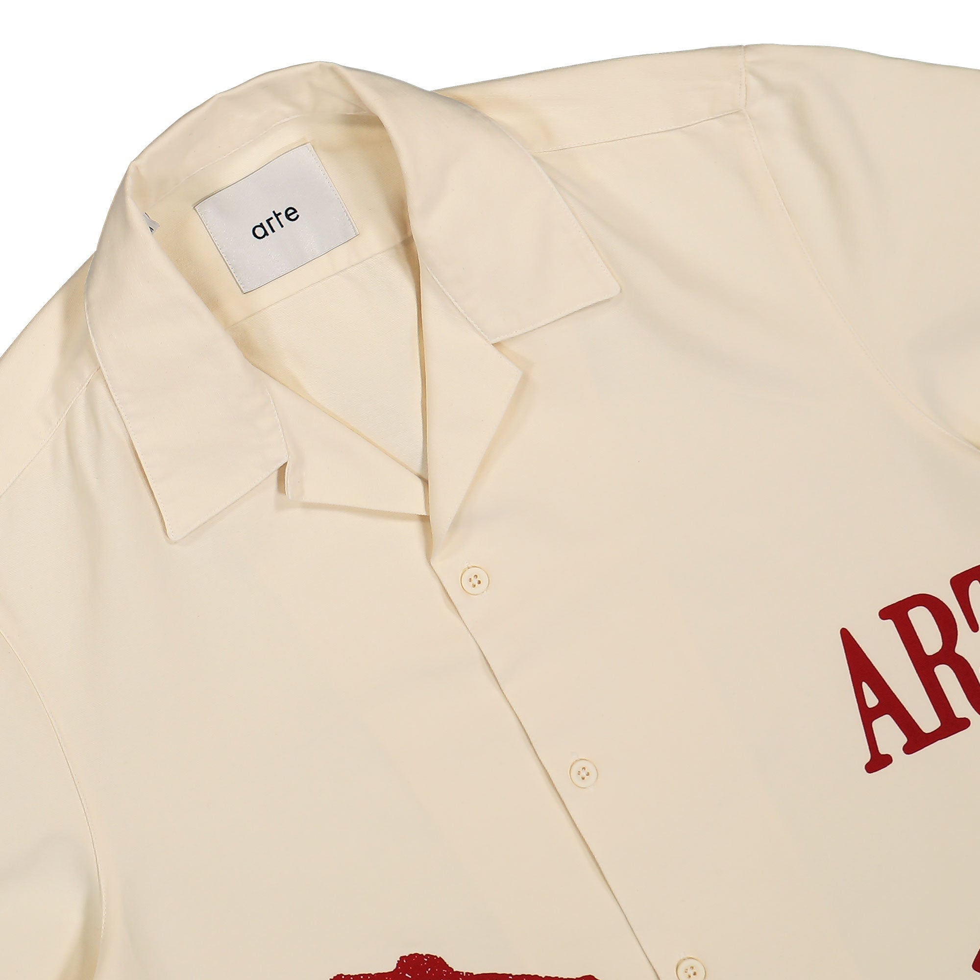 Arte Antwerp Red Print Shirt Cream Shirts Material | Overkill