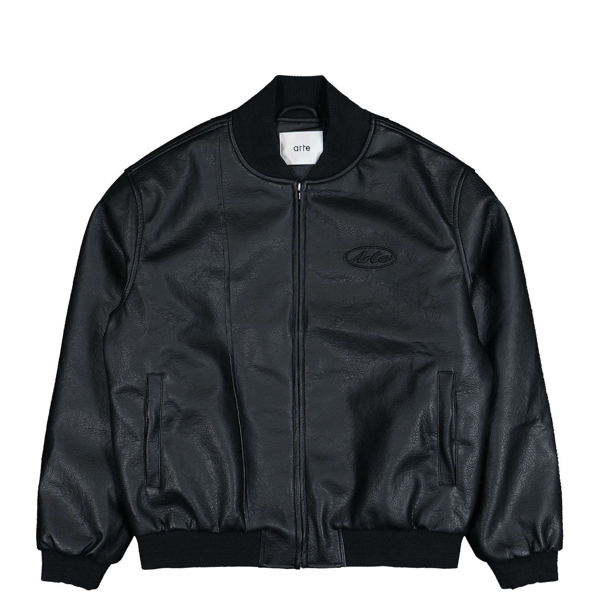 Arte Antwerp Leather Varsity Jacket Black Bomber & Varsity Jackets SS26-063J - 1 | Overkill