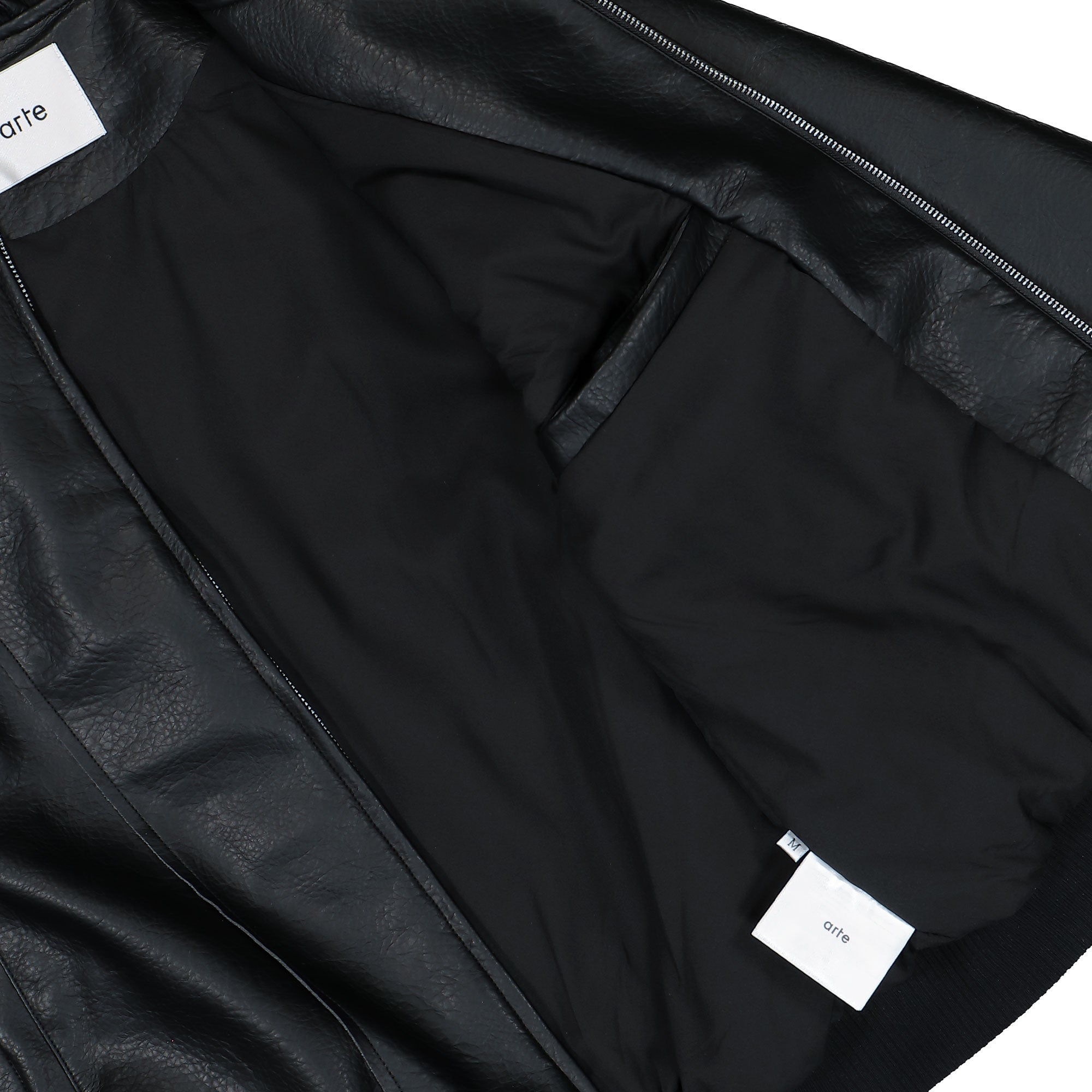 Arte Antwerp Leather Varsity Jacket Black Bomber & Varsity Jackets SS26-063J - 1 Detail View 2 | Overkill