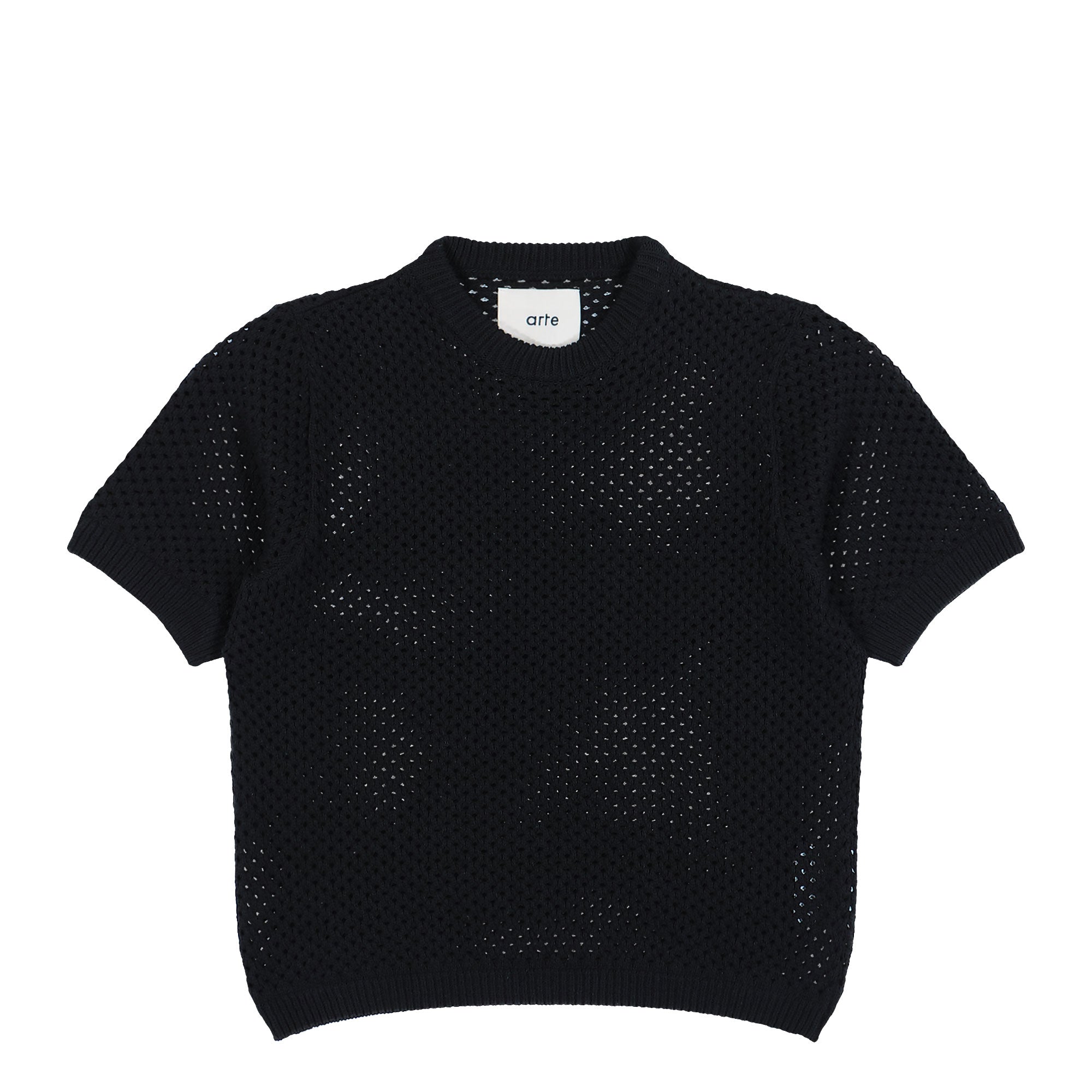 Arte Antwerp Crochet T-Shirt Black T-Shirts SS26-088K - 1 | Overkill