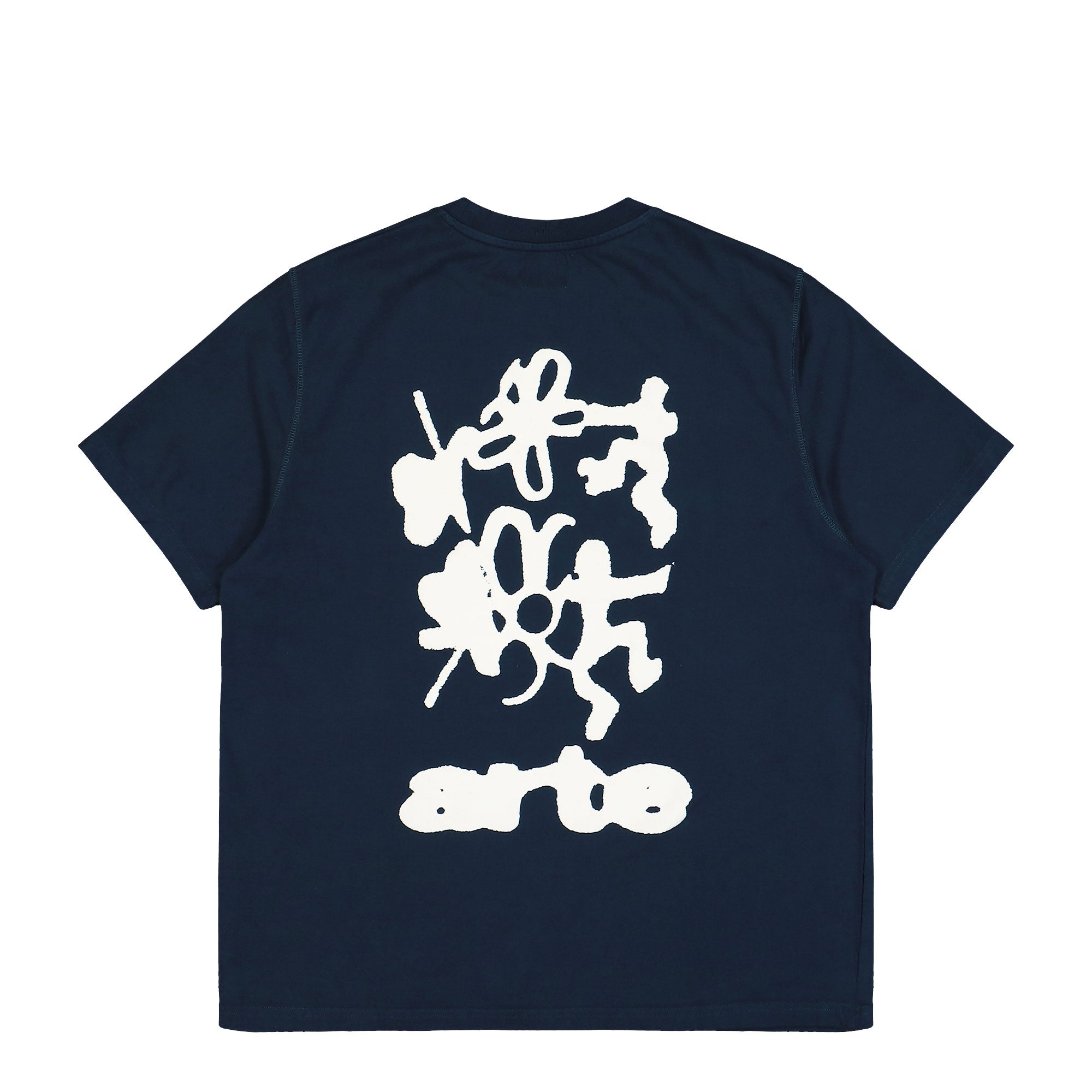 Arte Antwerp Blurry Back Print T-Shirt Navy T-Shirts SS26-101T - 450 Close-up | Overkill