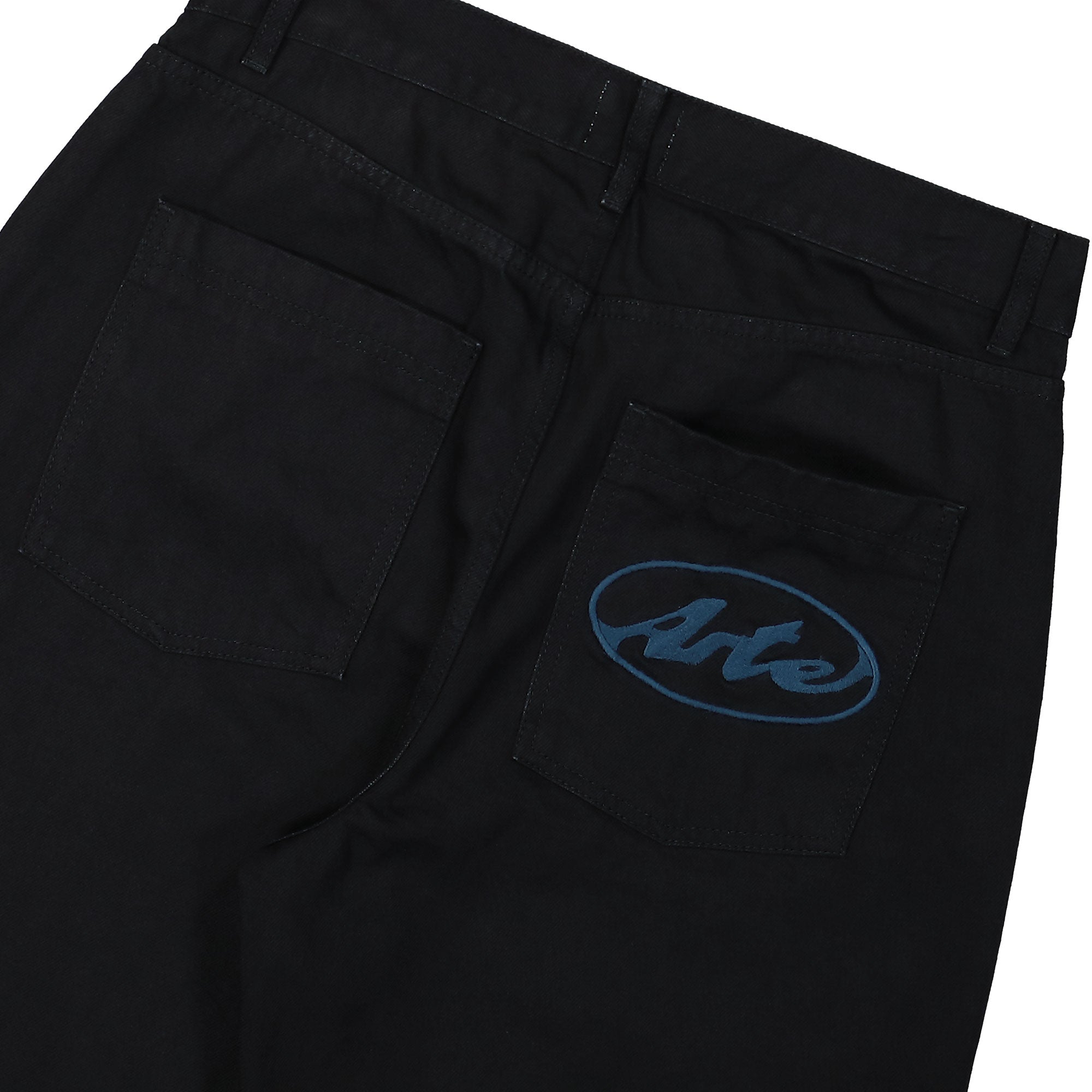 Arte Antwerp Circle Logo Pocket Pants Black Jeans SS26-211P - 1 Detail View 2 | Overkill
