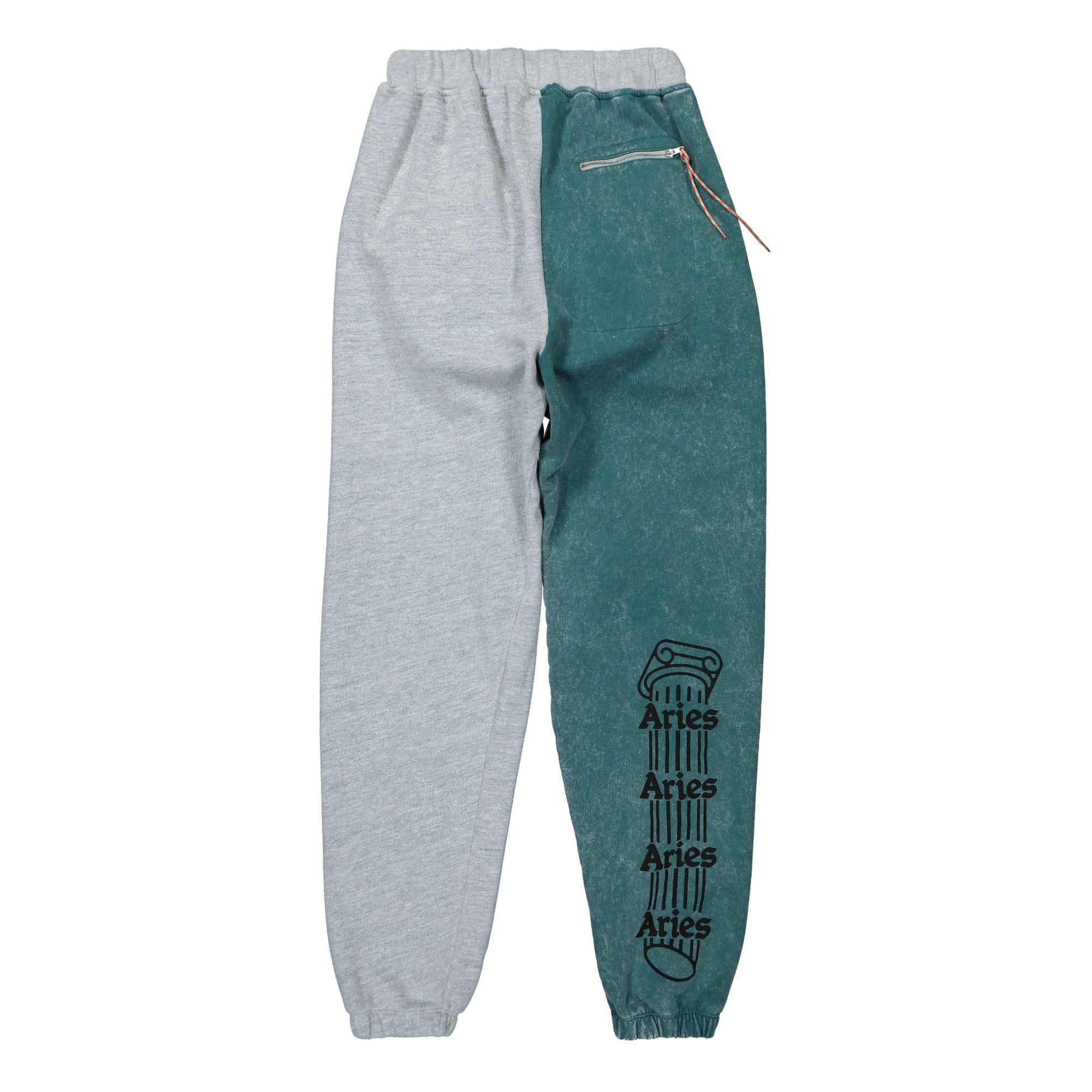 Aries Colourblock Sweatpant Teal / Grey Sweatpants SSAR30800 Close-up | Overkill