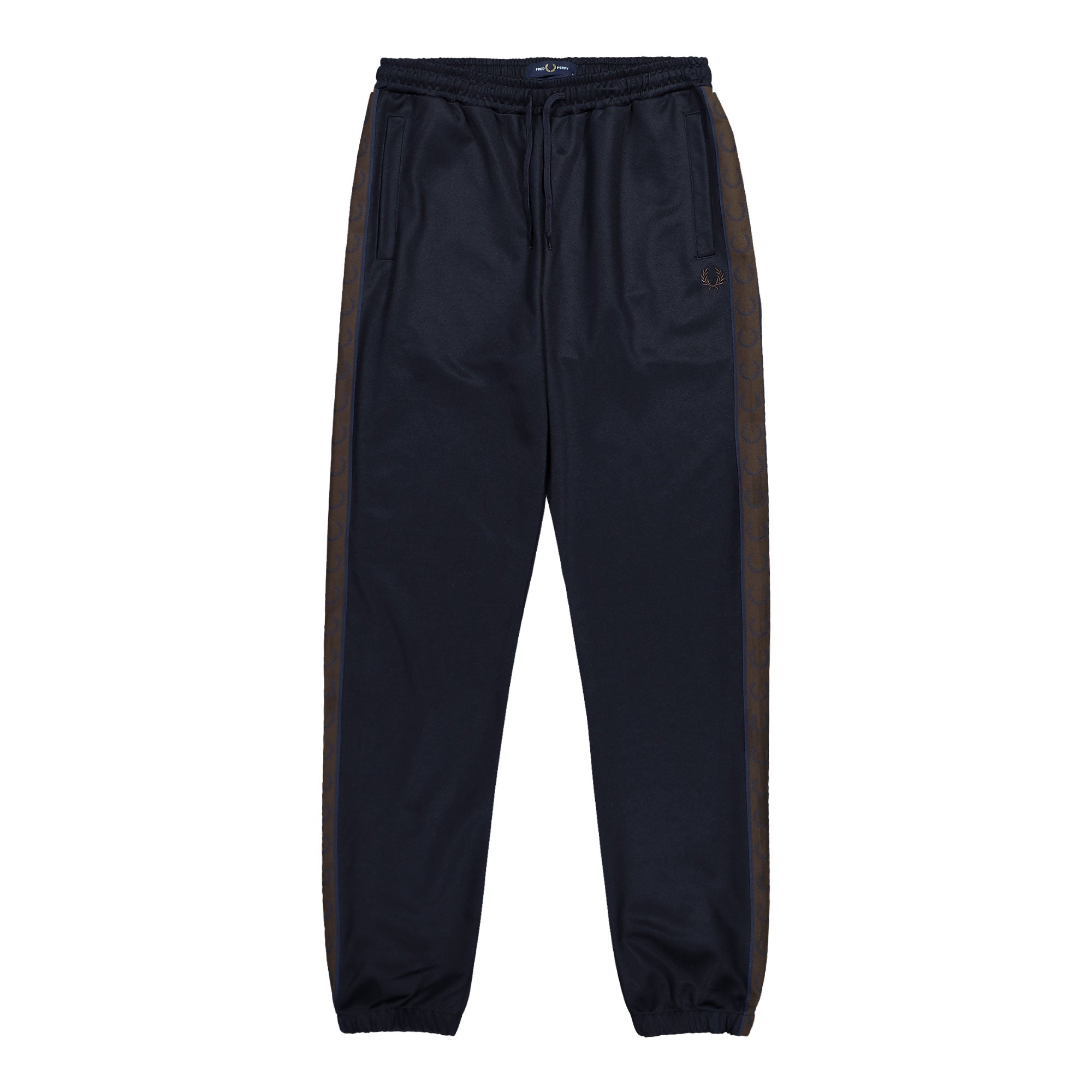 Fred Perry Contrast Tape Track Pant Navy / Burn Tobacco Sweat & Track Pants T5507-40A | Overkill