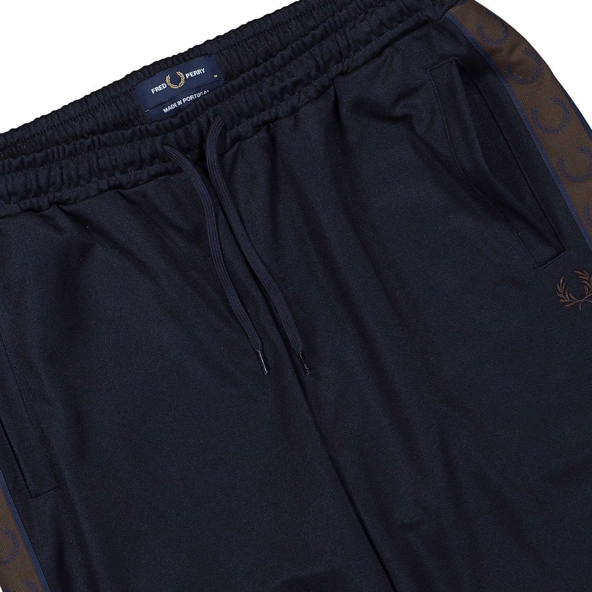 Fred Perry Contrast Tape Track Pant Navy / Burn Tobacco Sweat & Track Pants T5507-40A Detail View 1 | Overkill
