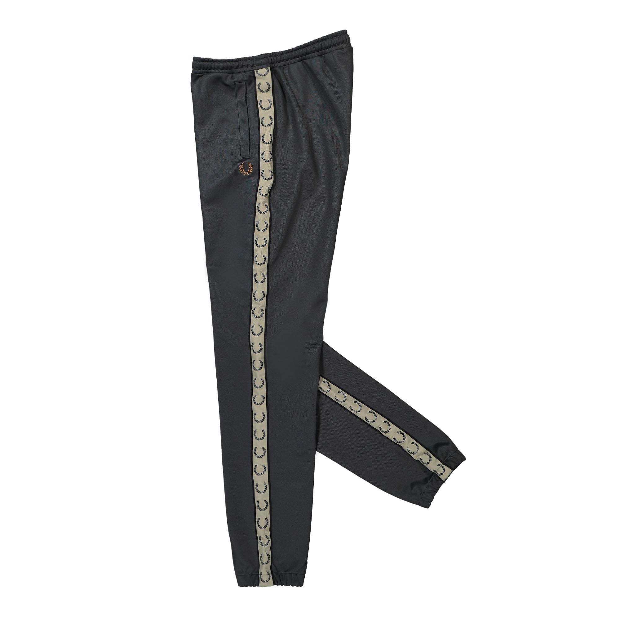 Fred Perry Contrast Tape Track Pant Anchor Grey / Black Sweat & Track Pants Close-up | Overkill