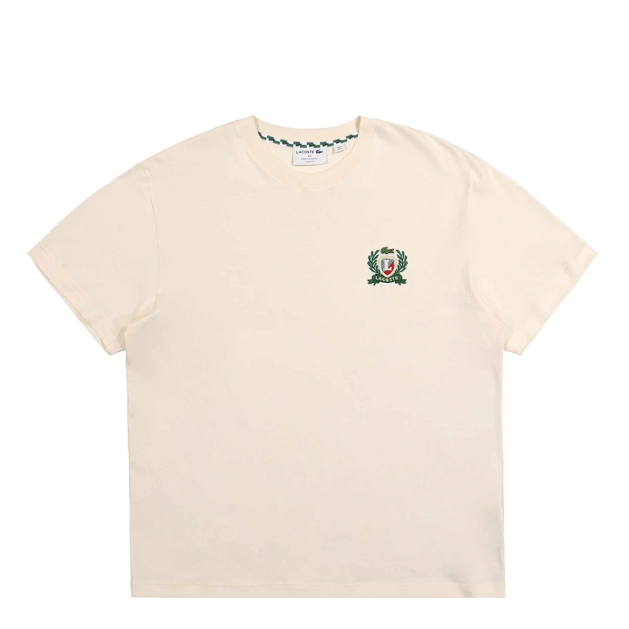 Lacoste French Made Embroidered Badge T-Shirt Beige T-Shirts TH0027-00 XFJ | Overkill