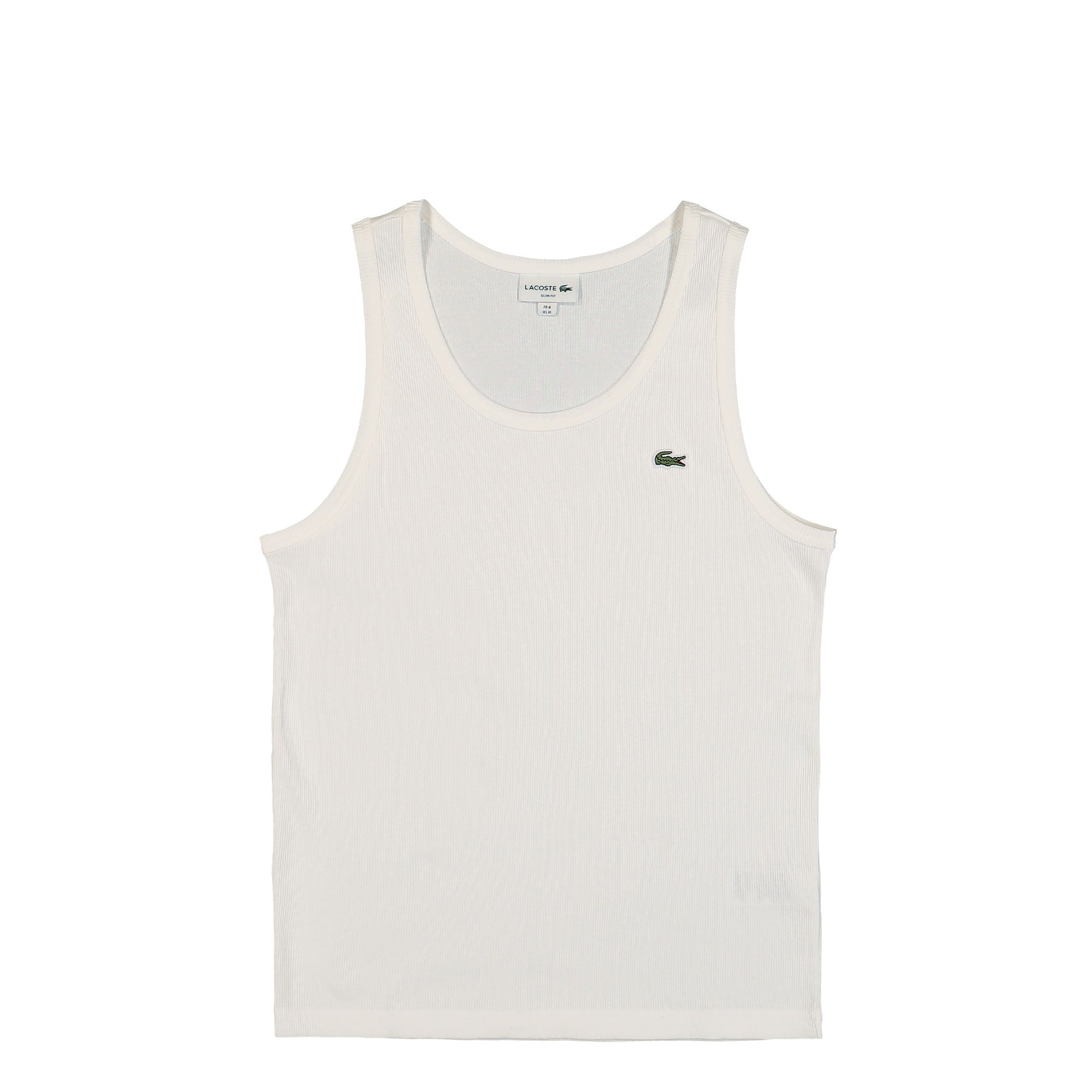 Lacoste Ribbed Tank Top White Tops TH0030-00 70V | Overkill